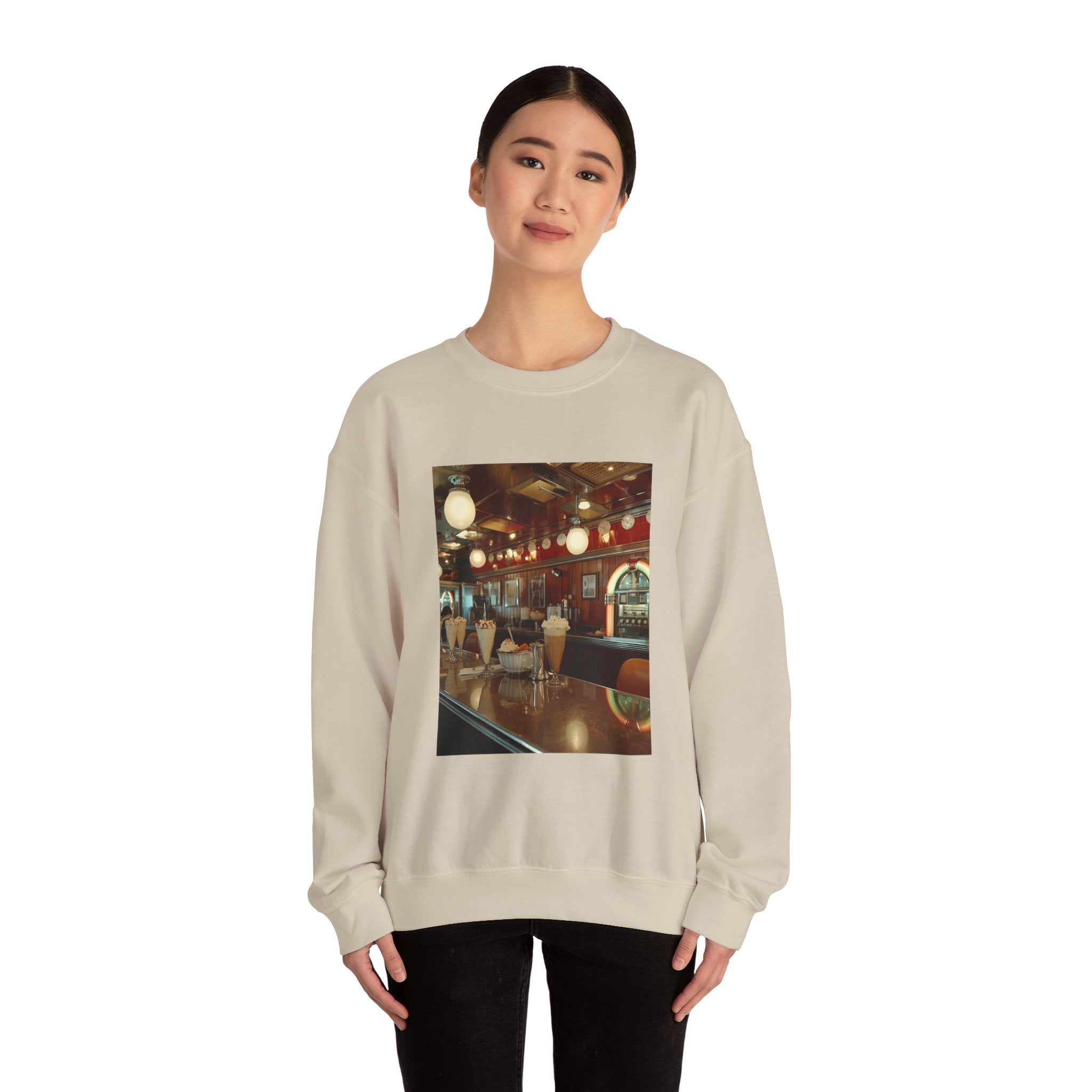 Cozy Café Vibes Sweatshirt, Unisex Crewneck, Coffee Lover Gift, Retro Coffee Shop Aesthetic, Perfect for Fall, Great for Lounging