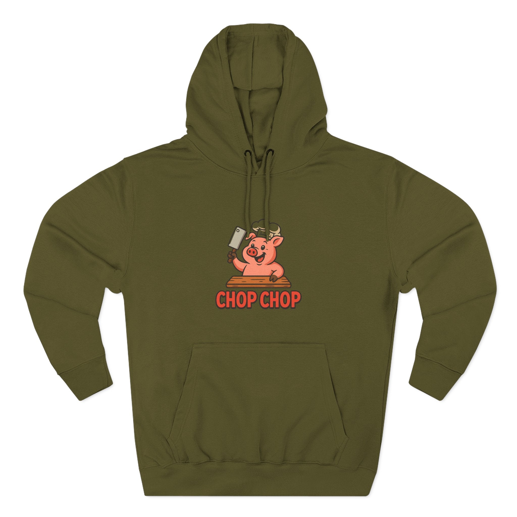 Cute Chef Pig Fleece Hoodie, Comfortable Fall Wear, Gift for Foodies, Kitchen Lovers, Funny Cooking Sweatshirt