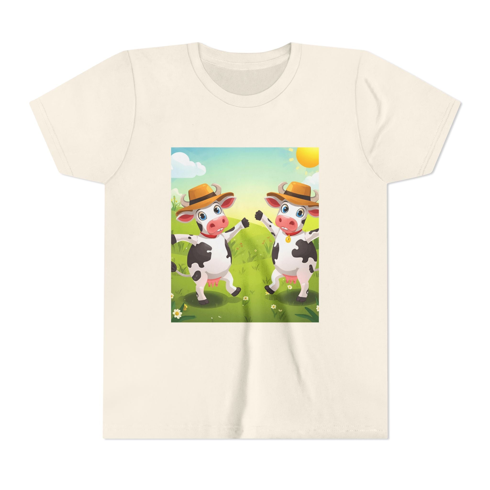 Cute Cow Fun Farm Youth Short Sleeve Tee