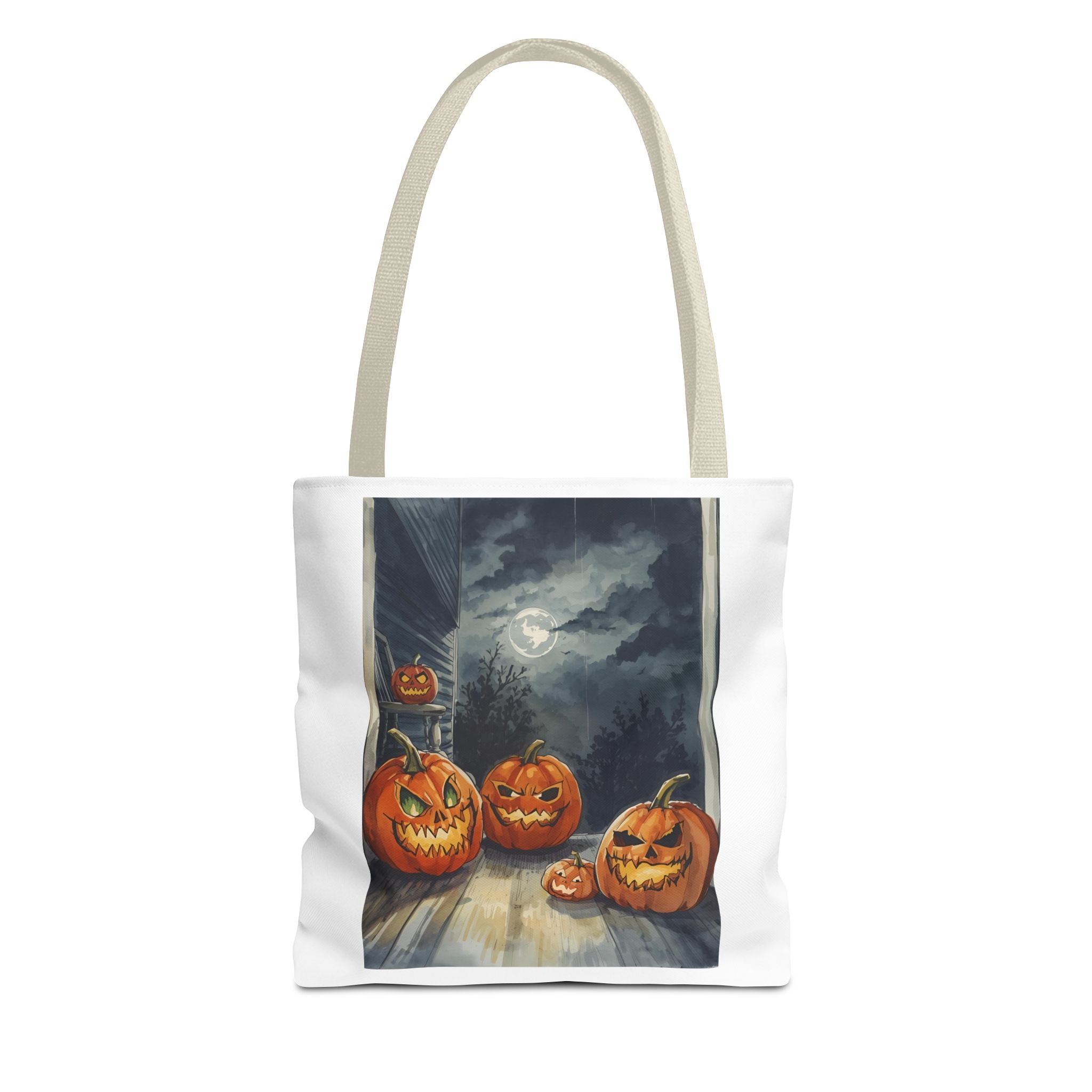 Halloween Pumpkin Tote Bag, Spooky Fall Accessories, Trick or Treat Bag, Autumn Vibes, Eco-Friendly Shopping