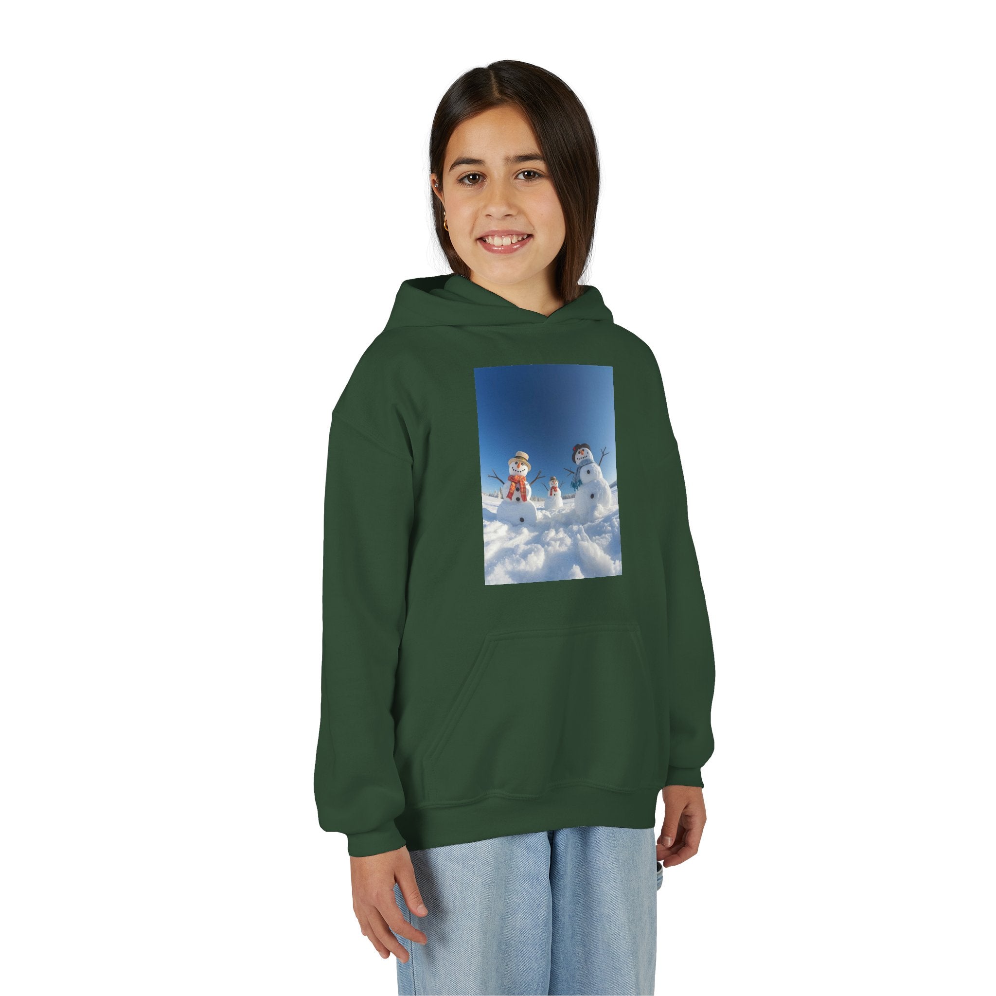 Festive Christmas Snowman Winter Magic Youth Hoodie with Snowman Design, Cozy Kids Sweatshirt, Holiday Gift, Winter Apparel, Cute Kids Clothing, Snow Lovers Hoodie