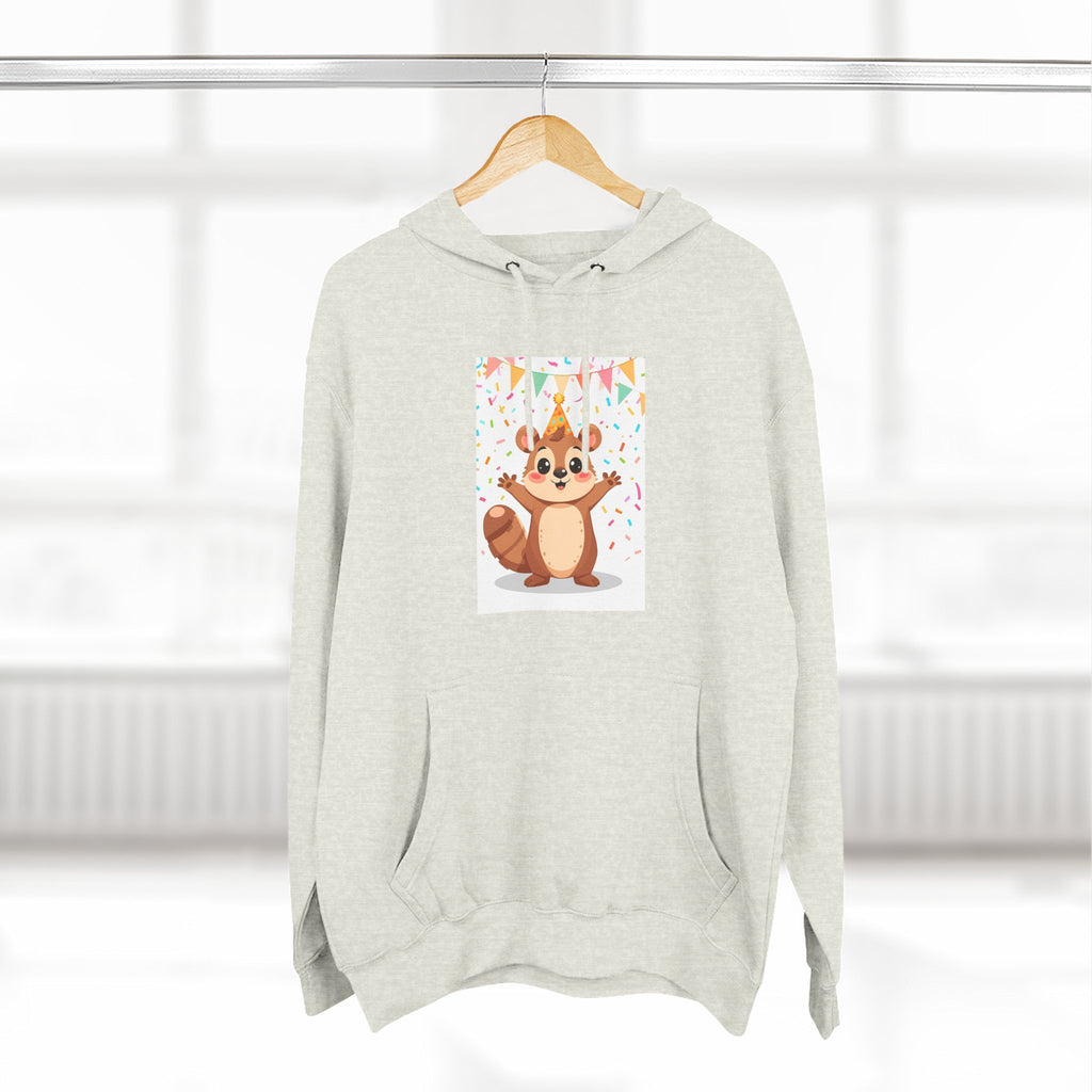 Party Animal With Squirl Three-Panel Fleece Hoodie