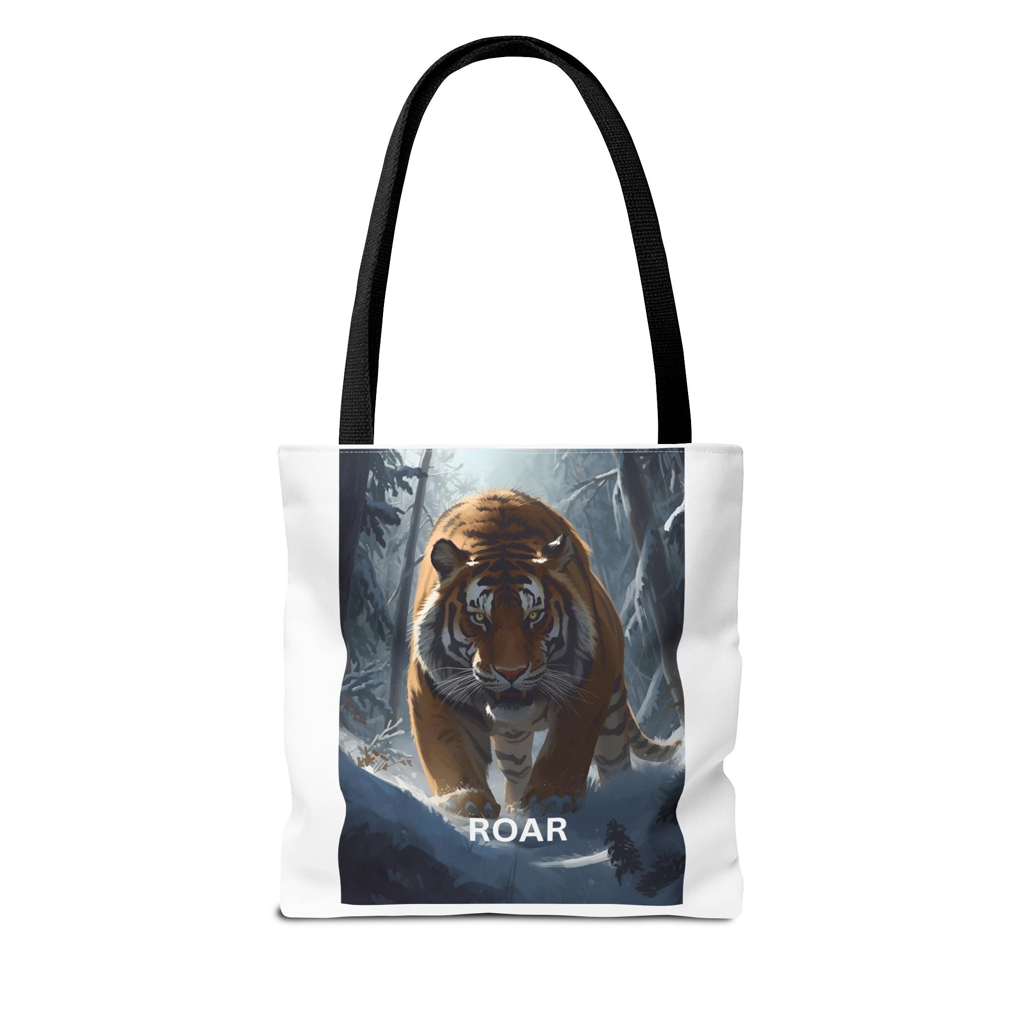 Majestic Tiger Snow Roar Tote Bag | Roar Wildlife Bag, Eco Friendly Tote, Animal Lover Gift, Stylish Shopping Bag, Nature-Theme Accessories