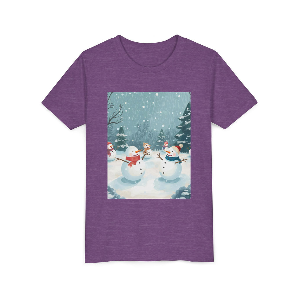 Festive Christmas Snowman Youth Short Sleeve Tee