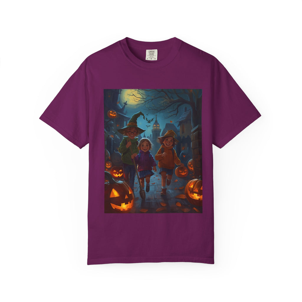 Halloween Kids T-Shirt, Spooky Season Shirt, Unisex Garment-Dyed Tee, Witch Costume Top, October Fest Apparel, Trick or Treat Shirt