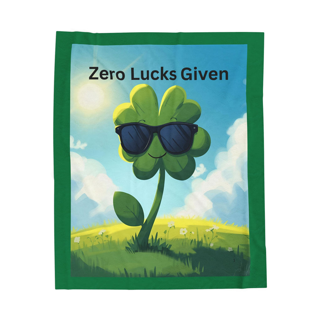 Zero Lucks Given Velveteen Plush Blanket