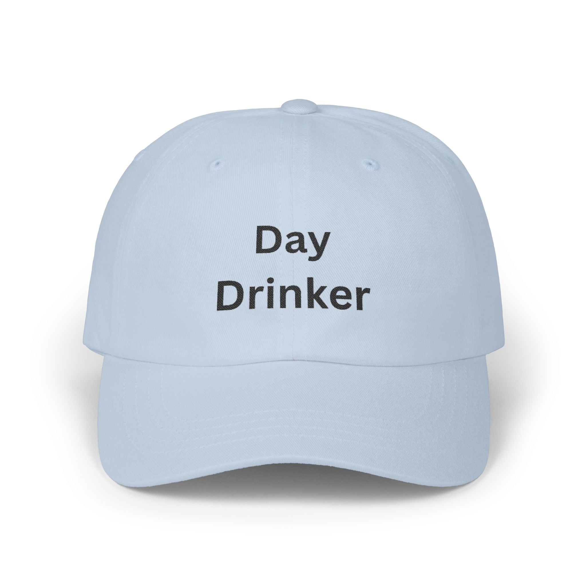 White Dad Cap with 'Day Drinker' | Casual Hat for Dads, Summer Fun, Gifts for Father's Day, Relaxed Style