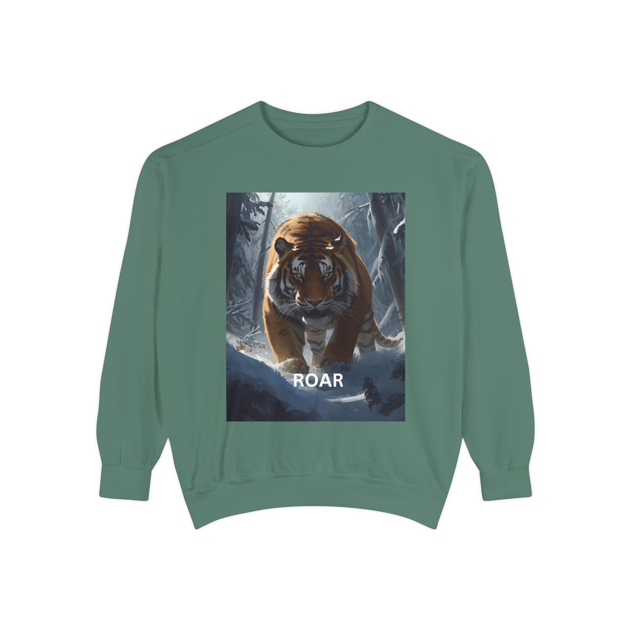 Tiger Roar Snow Unisex Garment-Dyed Sweatshirt
