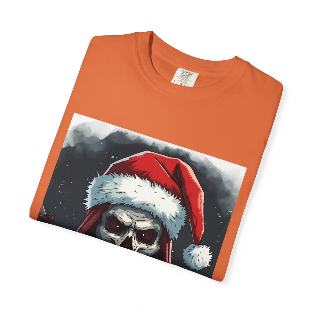 Spooky Santa Skull Graphic T-Shirt - Unisex Holiday Apparel, Christmas Gift, Casual Wear, Graphic Tee, Halloween Shirt