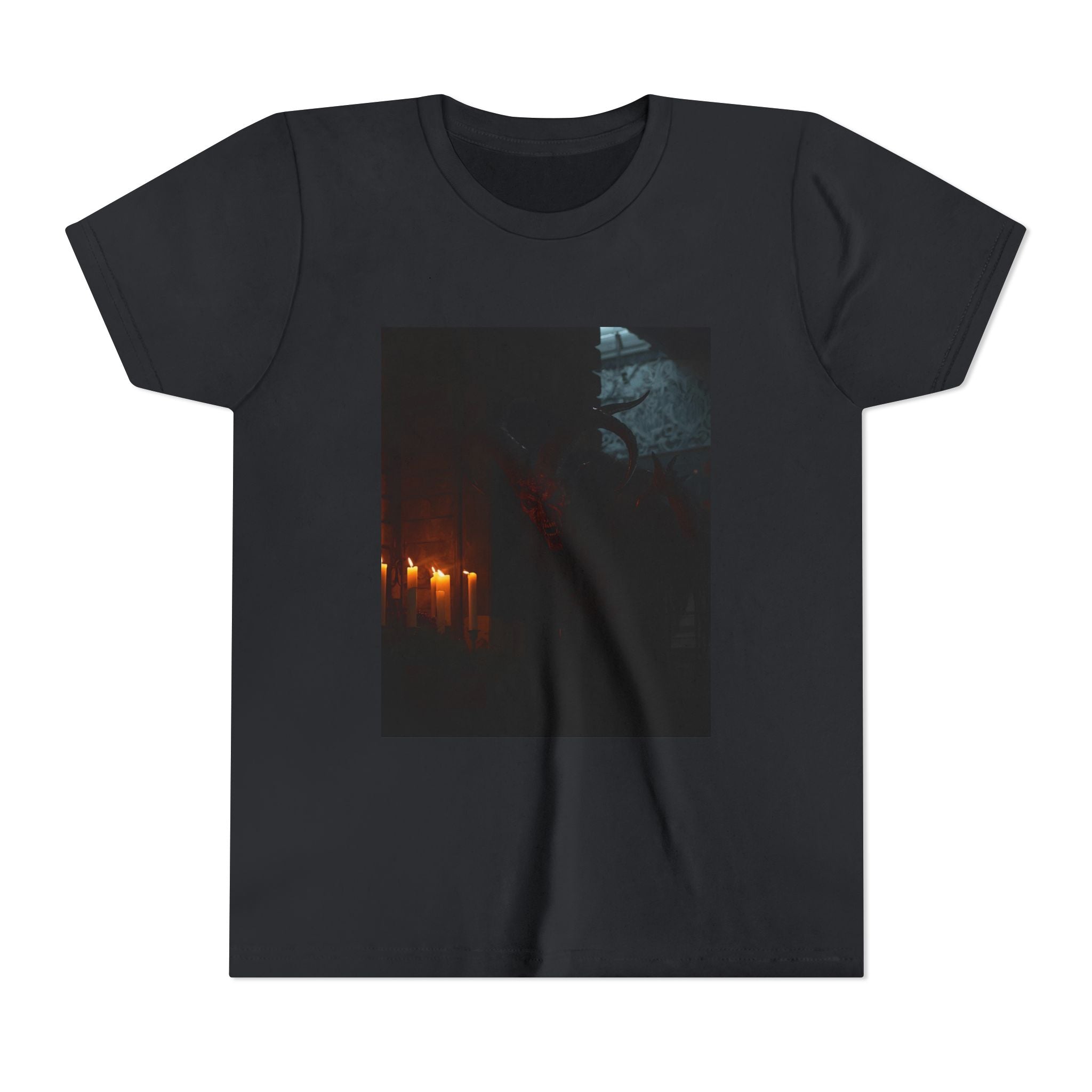 Spooky Halloween Pumpkin Shadow Youth Short Sleeve Tee