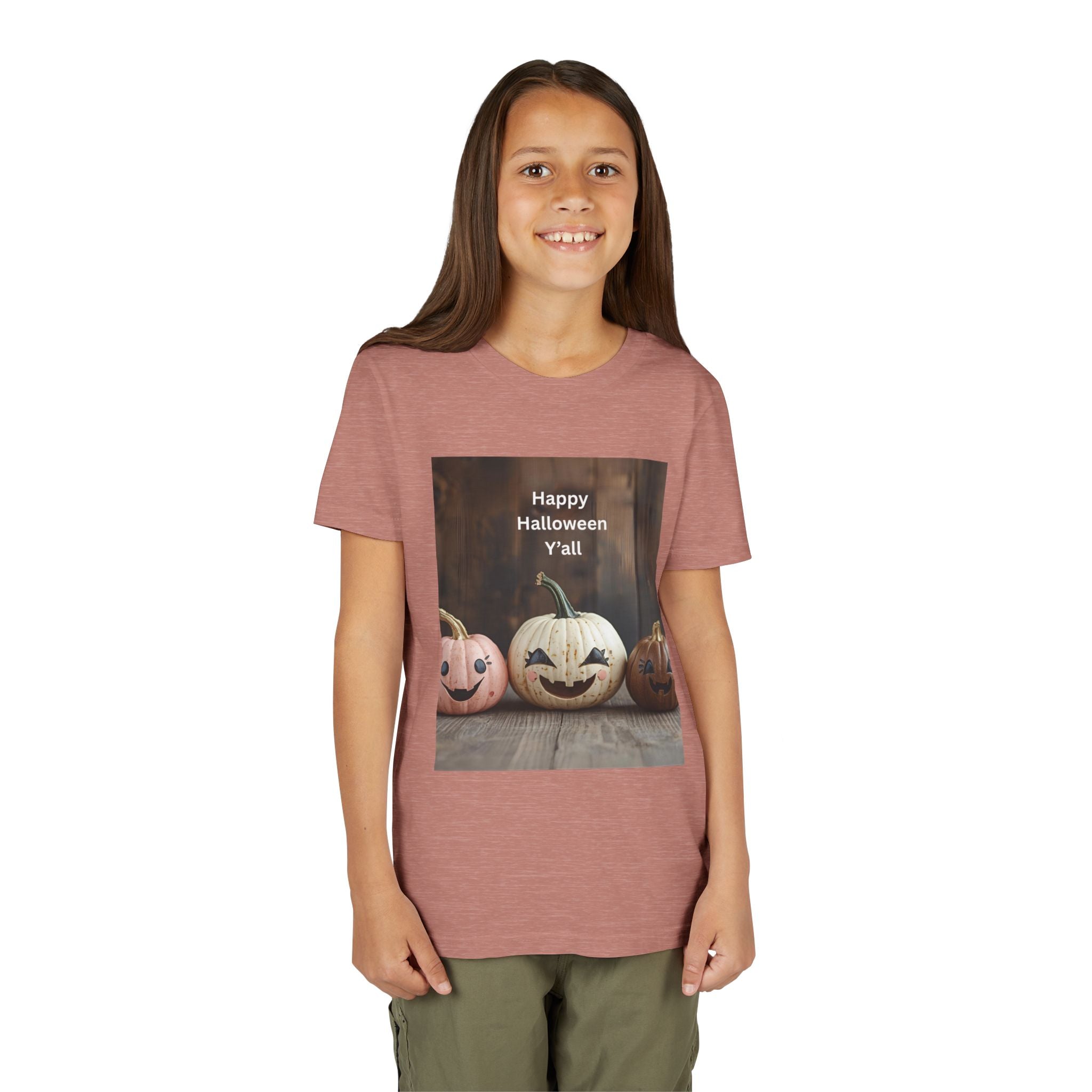 Happy Halloween Youth Tee, Kids Halloween Shirt, Pumpkin T-Shirt, Fall Festival Apparel, Trick or Treat Wear, Spooky Season Top