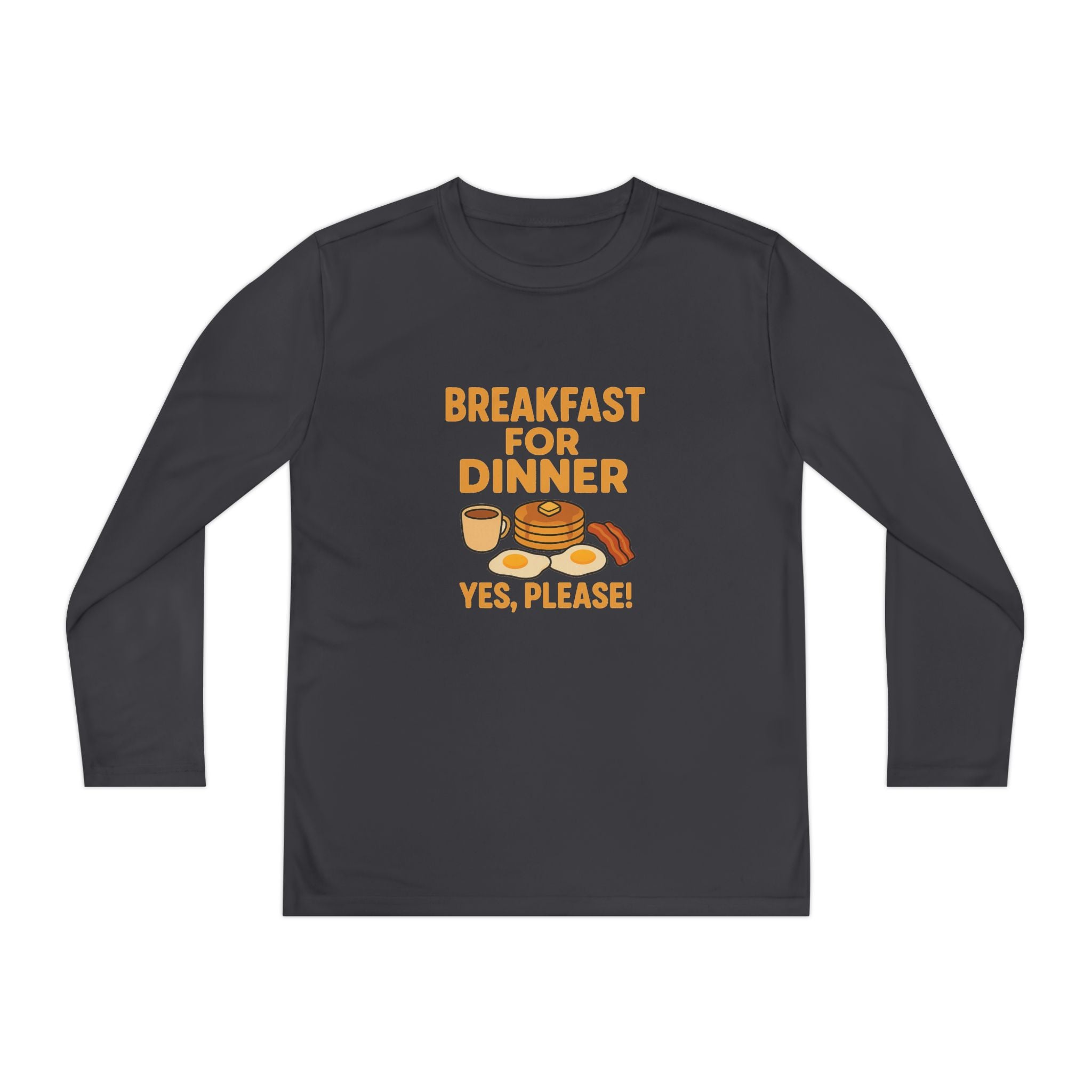 Breakfast For Dinner Youth Long Sleeve Competitor Tee