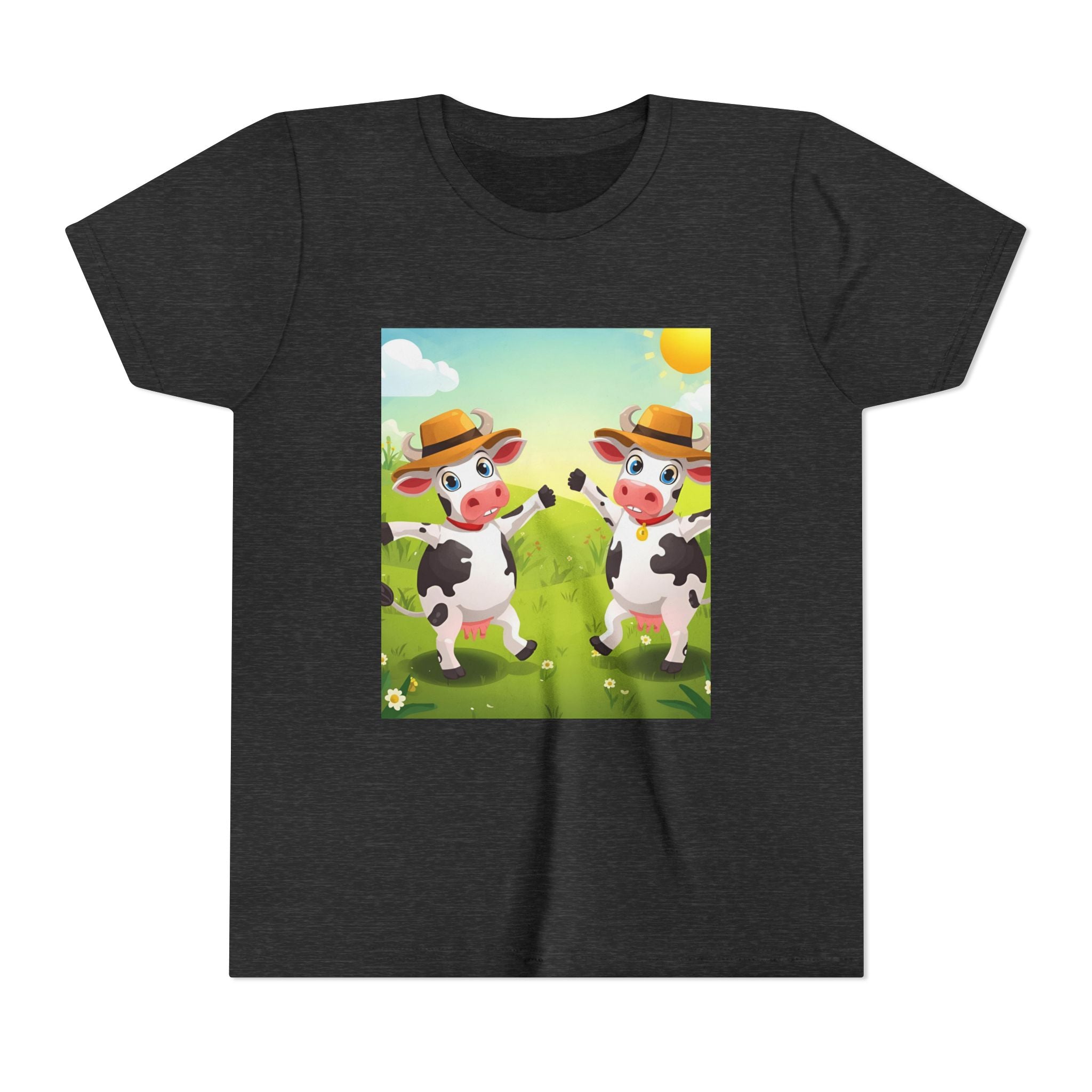 Cute Cow Fun Farm Youth Short Sleeve Tee