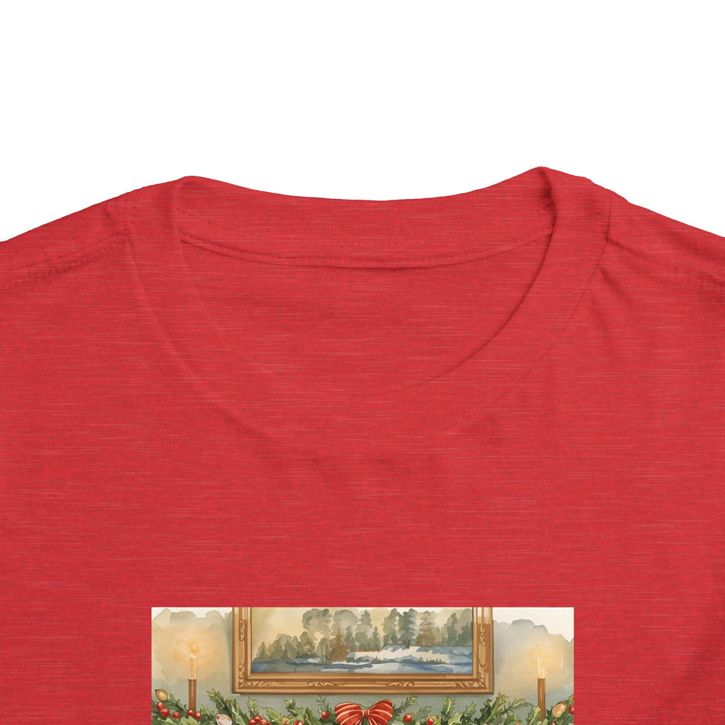 Christmas Stocking Fireplace Toddler Short Sleeve Tee
