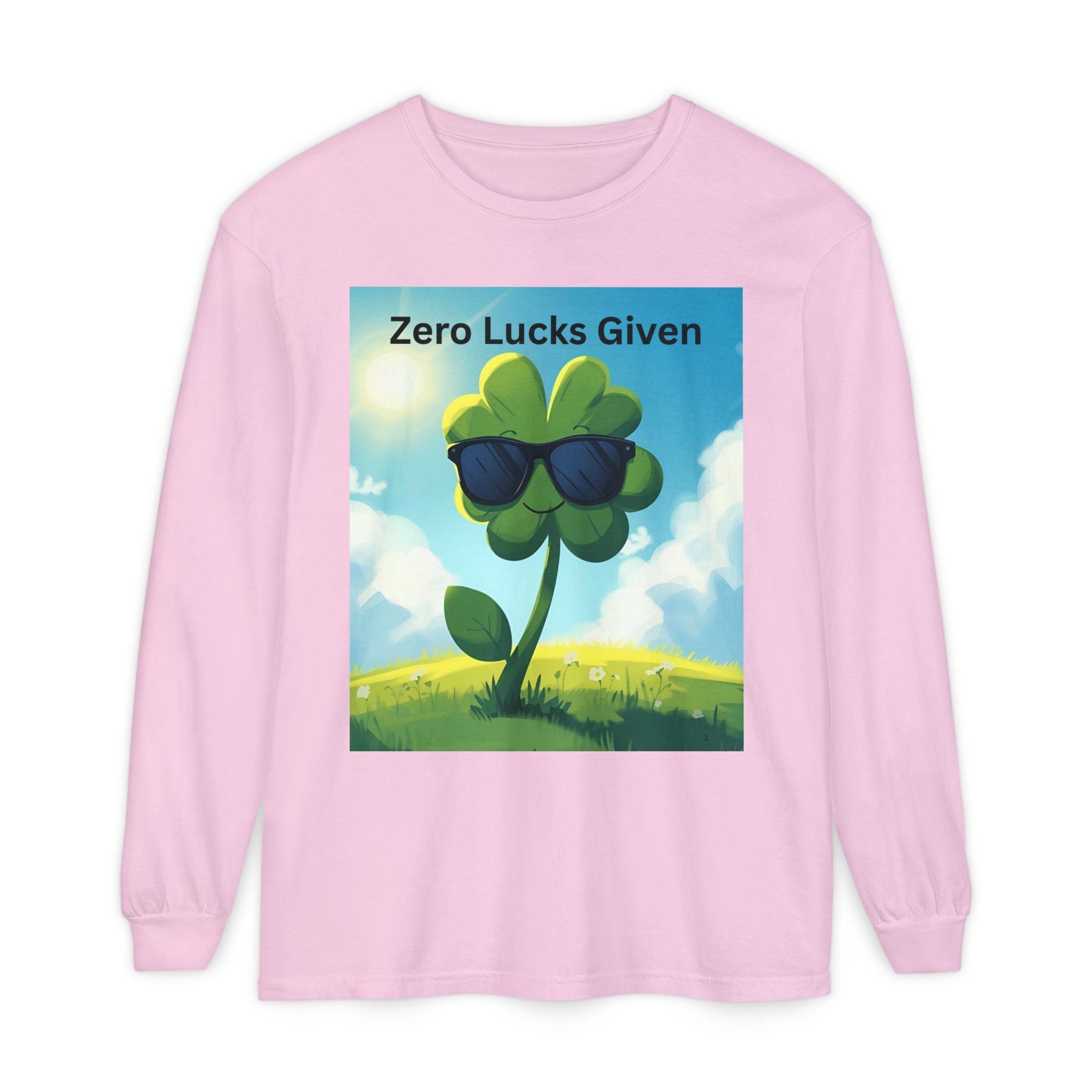 Zero Lucks Given Unisex Garment-dyed Long Sleeve T-Shirt