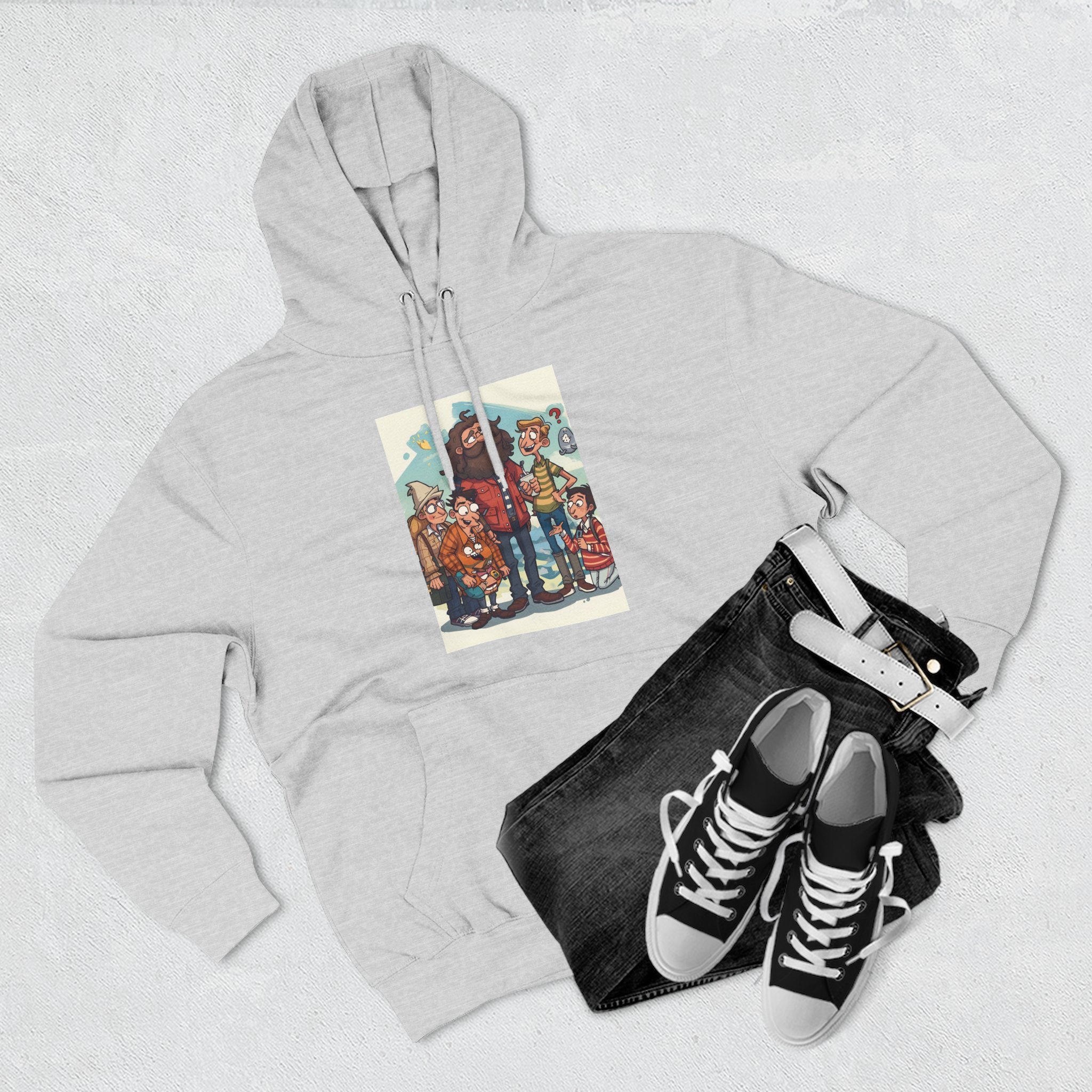 Cozy Family Fun Hoodie, Three-Panel Fleece Sweatshirt, Gift for Parents, Casual Wear, Holiday Apparel, Winter Fashion