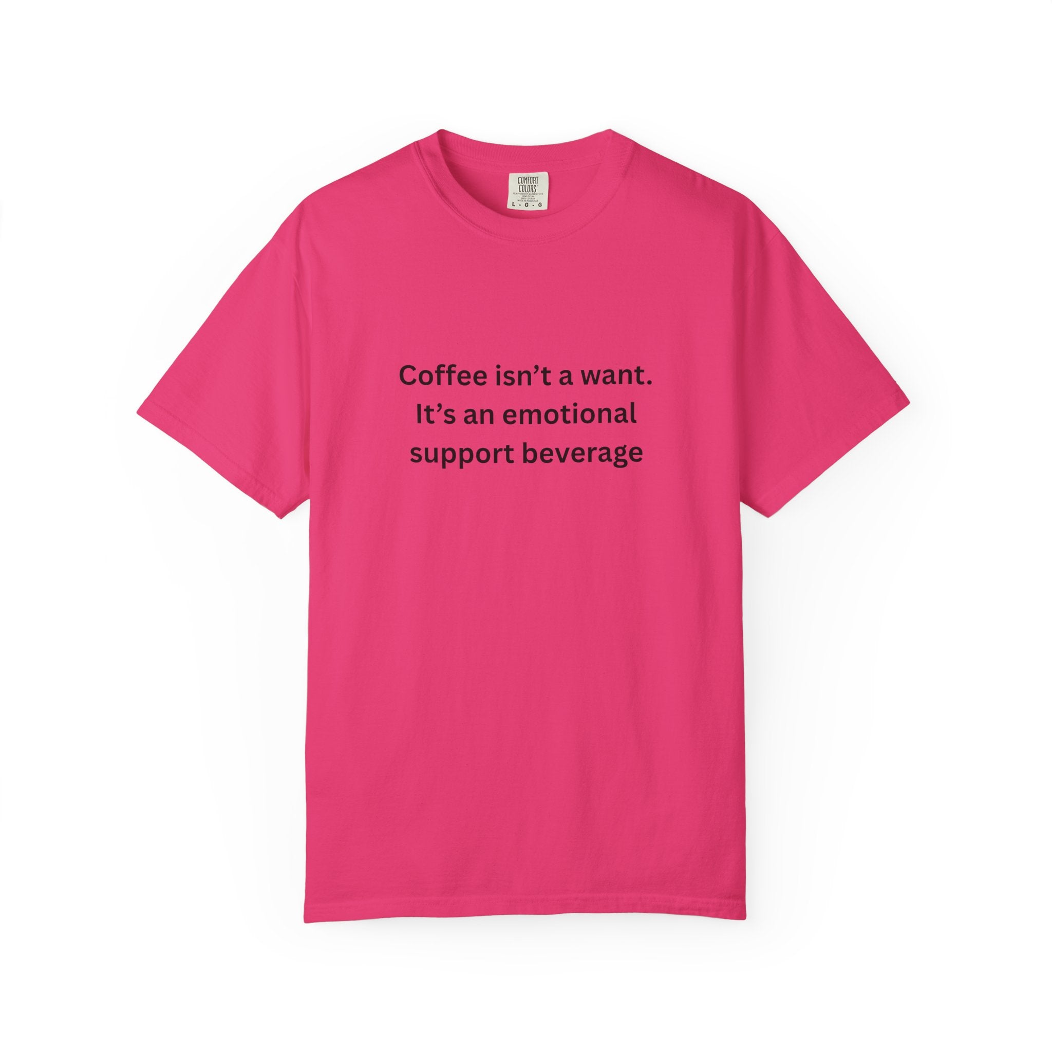 Coffee Support Unisex T-shirt, Emotional Support Beverage Tee, Gift for Coffee Lovers, Casual Wear, Funny Coffee Shirt
