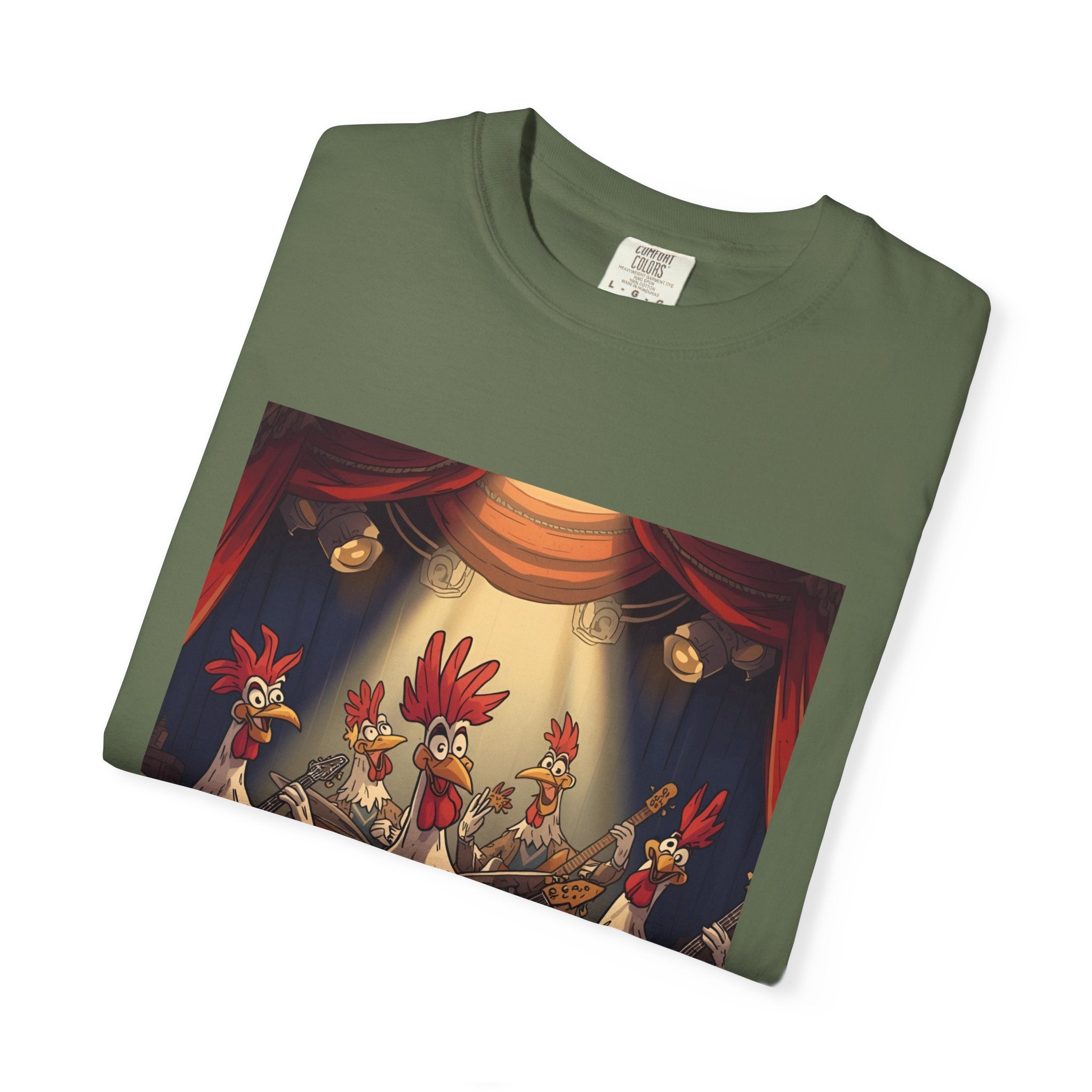 Funny Chicken Band T-Shirt, Unisex Tee for Chicken Lovers, Gift for Musicians, Birthday Shirt, Animal Art Clothing