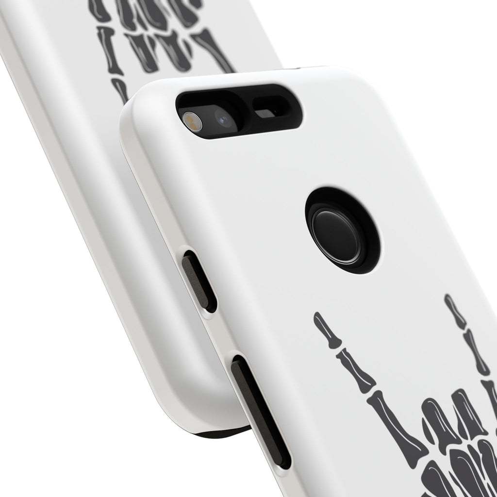 Rock On Skeleton Phone Case, Edgy Phone Cover, Tough Cases for Music Lovers, Halloween Accessories, Gifts for Him