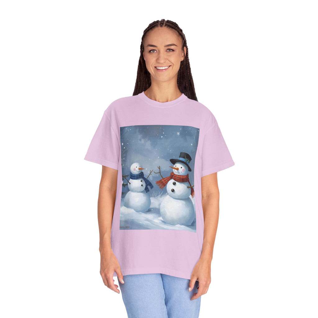 Christmas Snowman Family T-Shirt, Unisex Graphic Tee, Holiday Gift, Winter Apparel, Cozy Casual Wear, Christmas T-Shirt