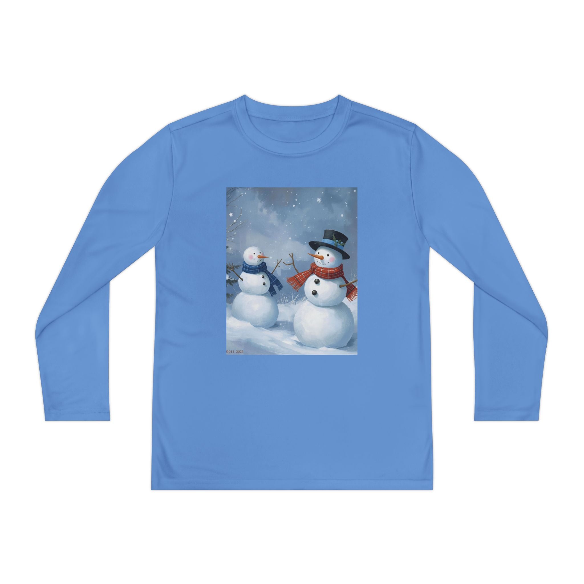 Christmas Snowman Family Youth Long Sleeve Competitor Tee