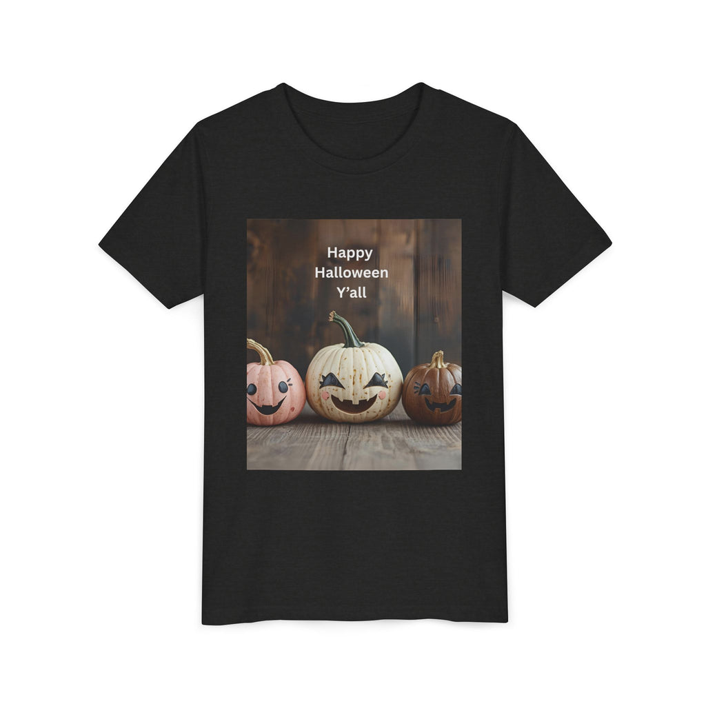 Happy Halloween Youth Tee, Kids Halloween Shirt, Pumpkin T-Shirt, Fall Festival Apparel, Trick or Treat Wear, Spooky Season Top