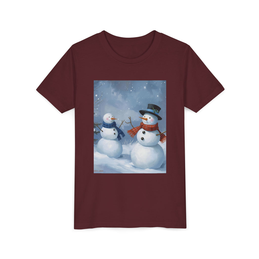 Christmas Snowman Family Youth Short Sleeve Tee