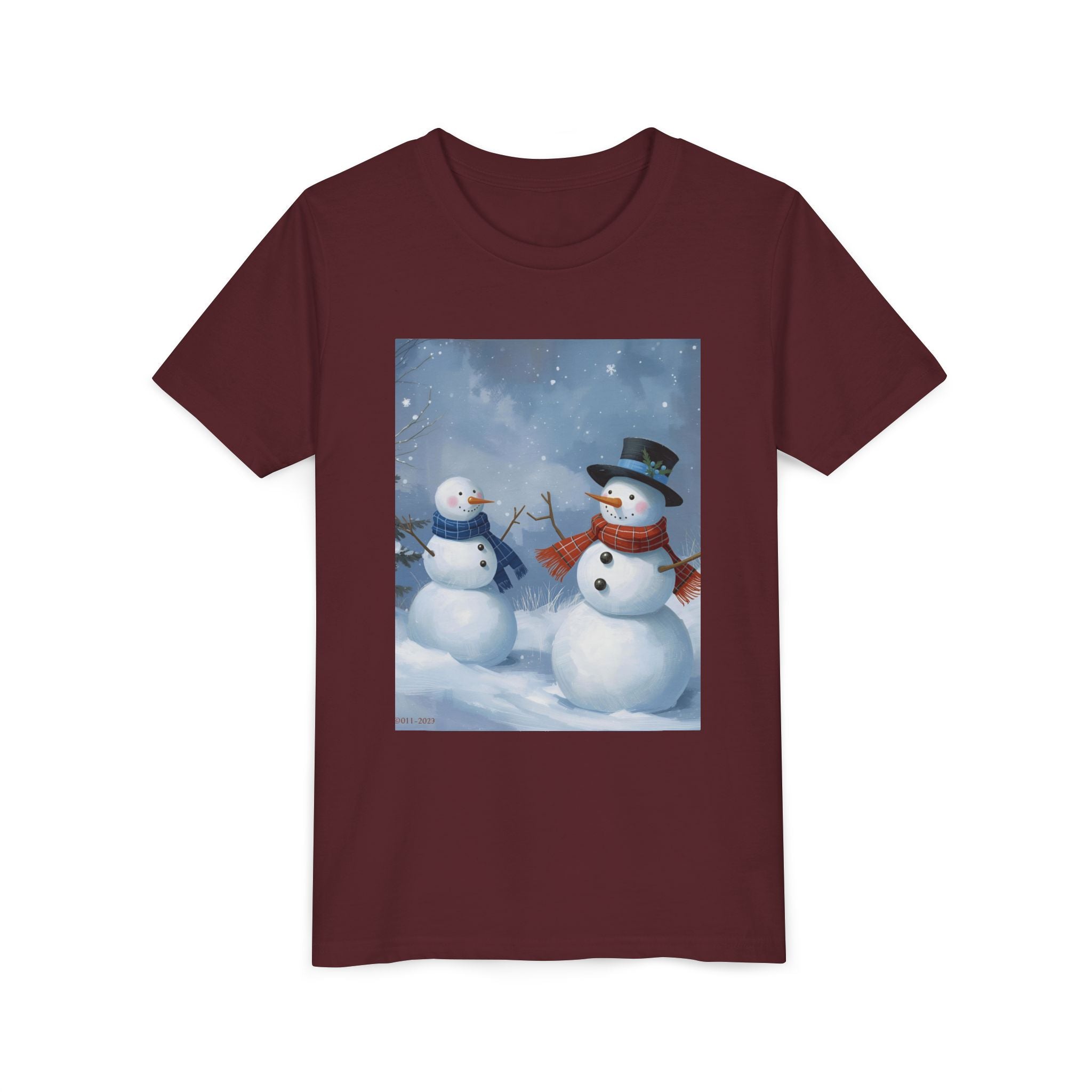 Christmas Snowman Family Youth Short Sleeve Tee