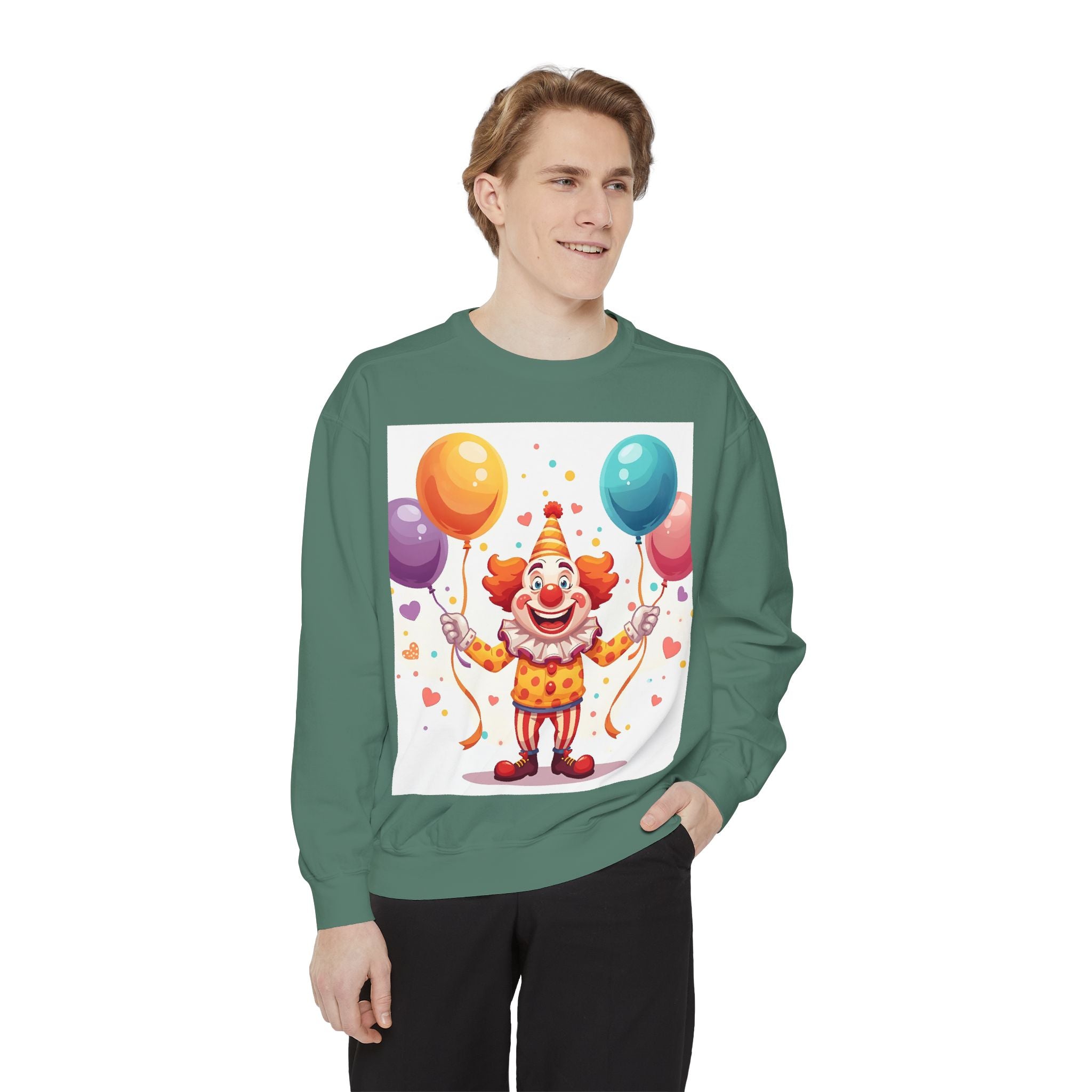 Funny Clown Unisex Garment-Dyed Sweatshirt