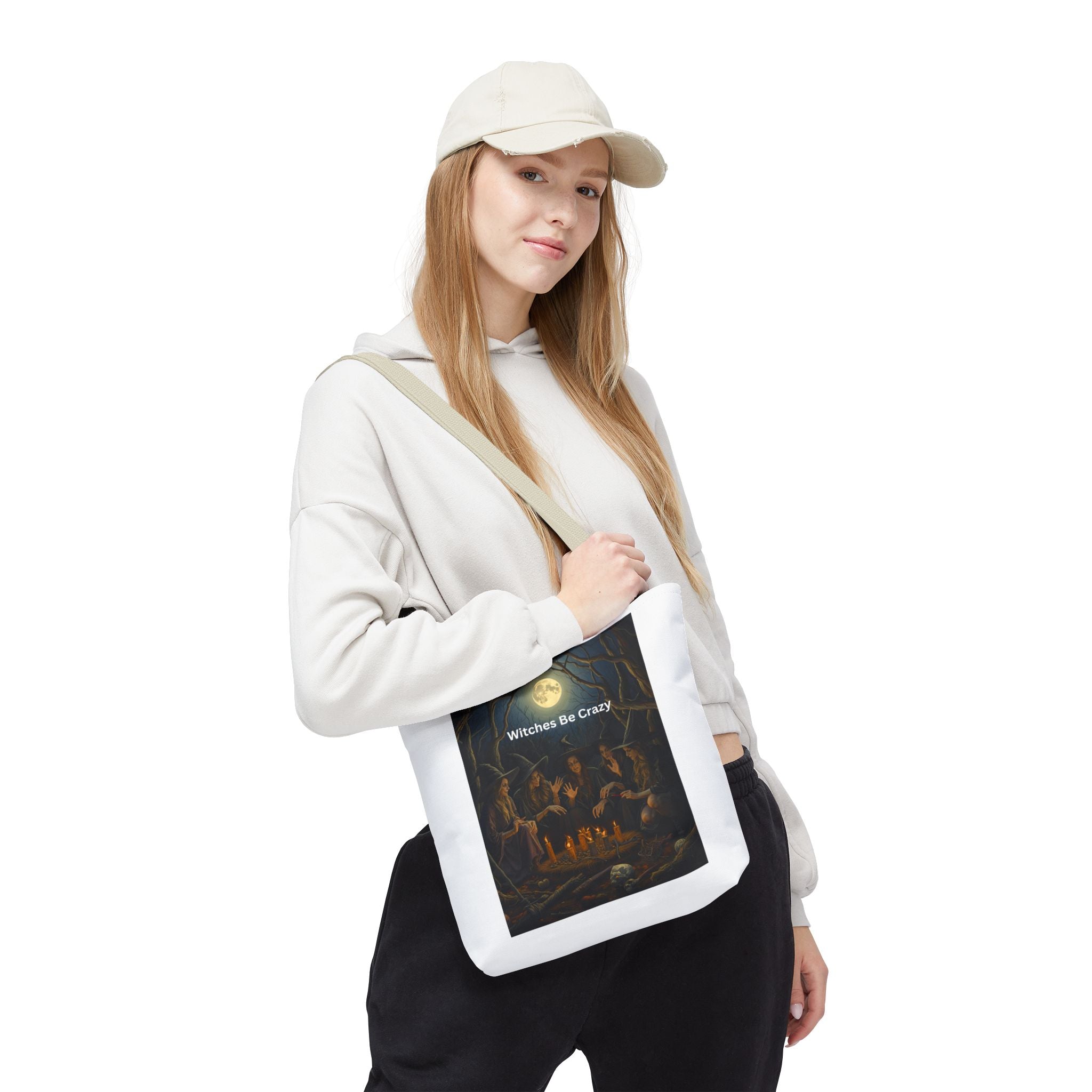 Spooky Halloween Witchy Tote Bag for Spooky Vibes, Witches Be Crazy, Eco-Friendly Tote, Halloween Gift for Her, Magical Shopping Bag, Gifts for Witches