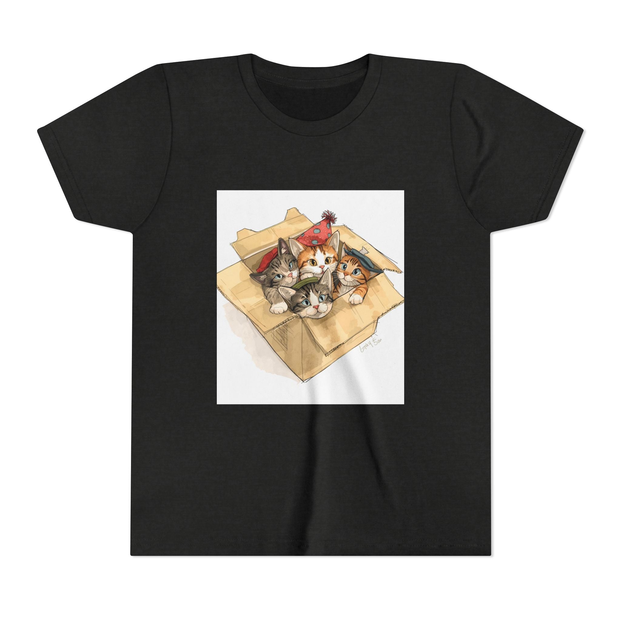 Cute Kittens In Box Youth Short Sleeve Tee