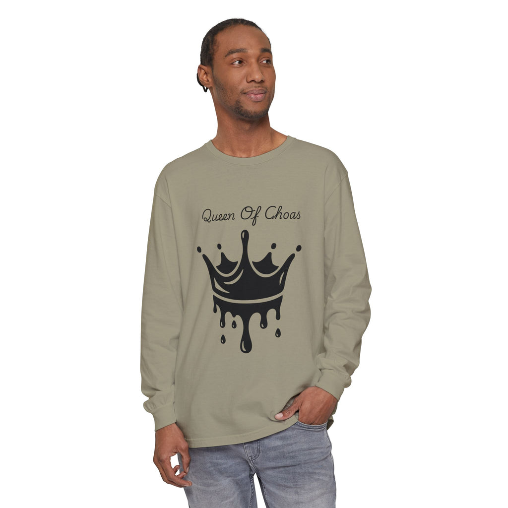Queen of Chaos Long Sleeve T-Shirt - Stylish Unisex Apparel for Creative Souls, Casual Wear, Gift for Her, Birthday, Everyday Style