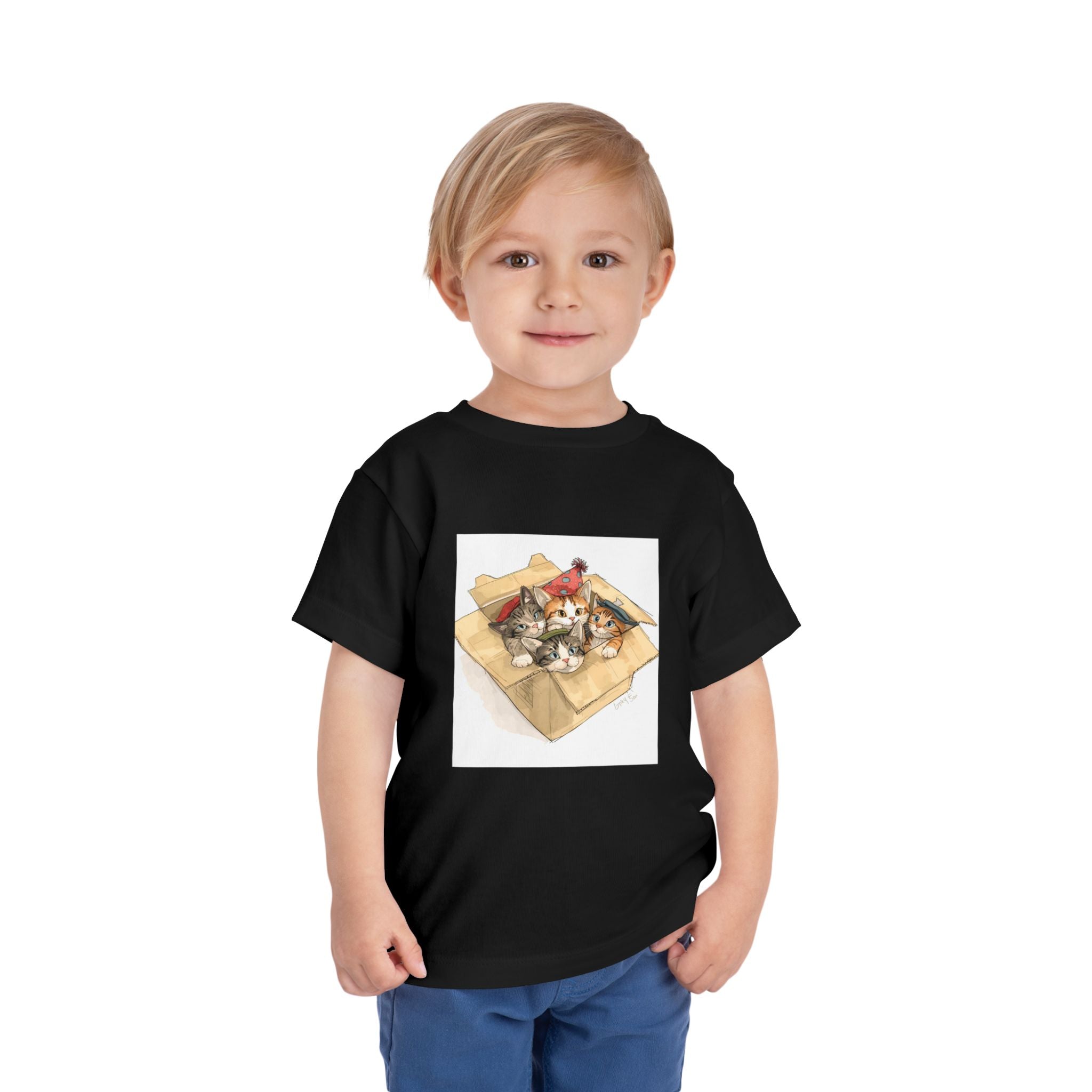 Cute Kittens In Box Toddler Short Sleeve Tee