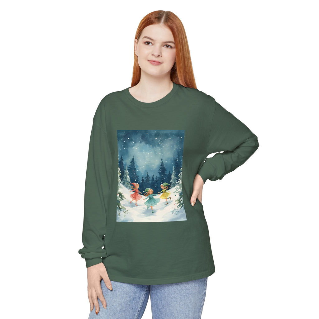 Winter Wonderland Long Sleeve T-Shirt, Cozy Graphic Tee, Perfect for Holidays, Gift for Her, Winter Apparel, Seasonal Fashion