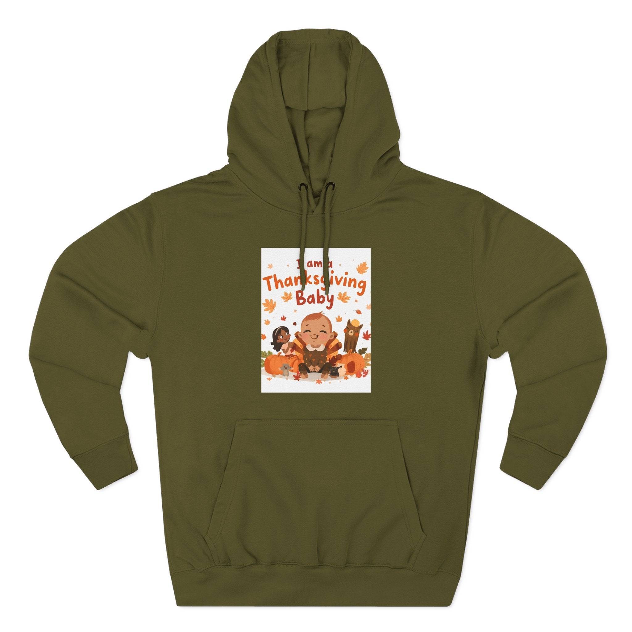 I Am A Thanksgiving Baby Three-Panel Fleece Hoodie