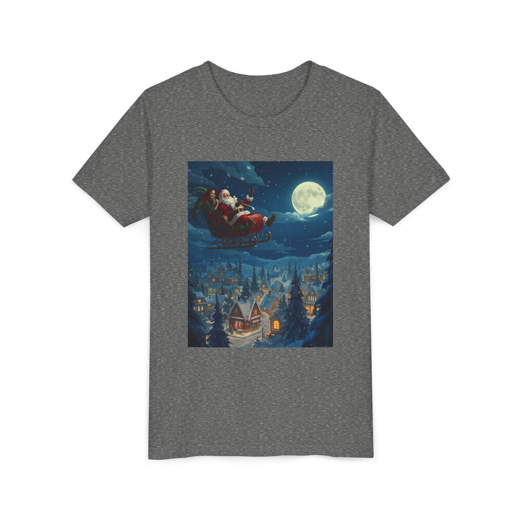 Christmas Santa Sleigh Youth Short Sleeve Tee