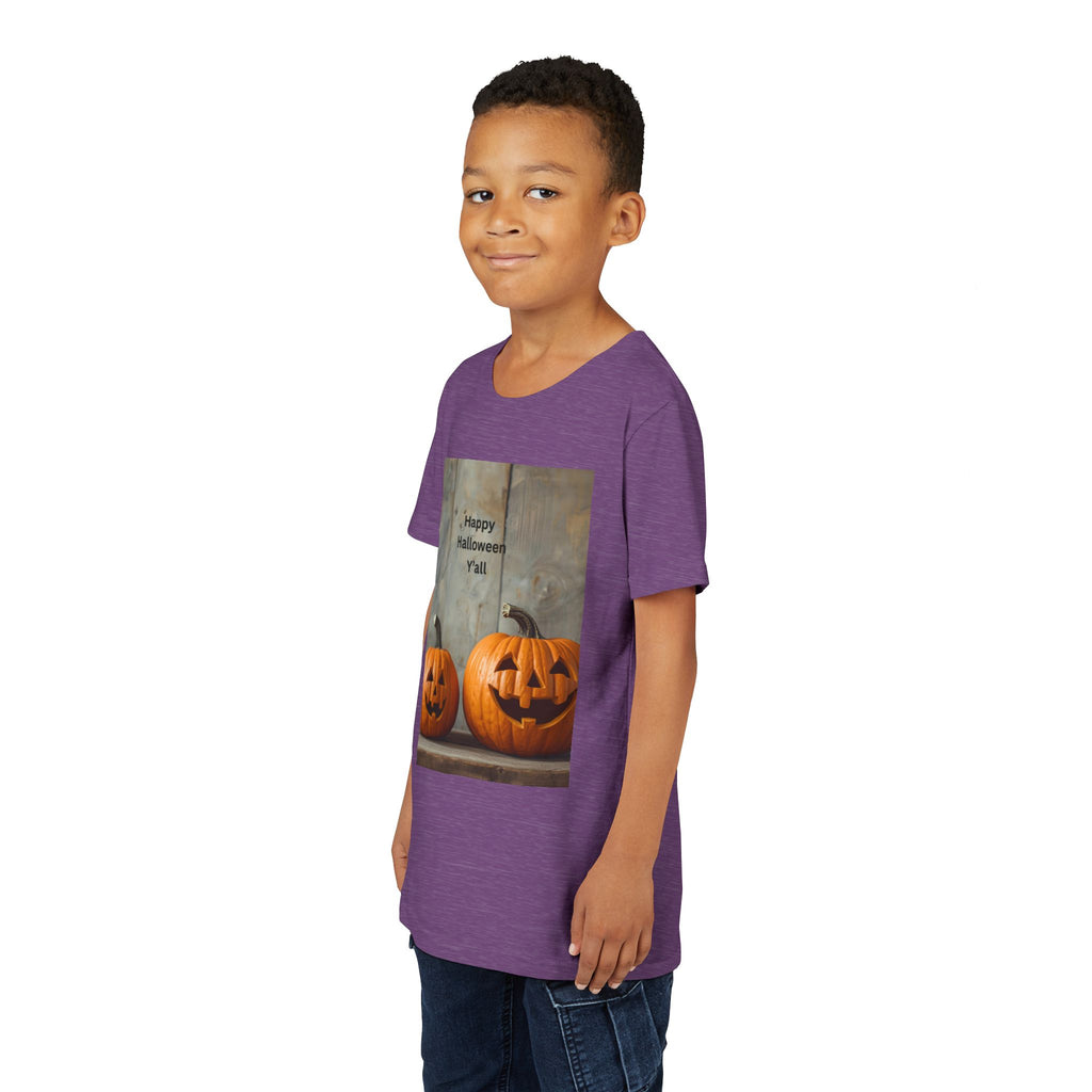 Halloween Pumpkin Youth Tee, Spooky Kids Shirt, Pumpkin Graphic Tee, Fall Celebration Gift, Trick or Treat Outfit