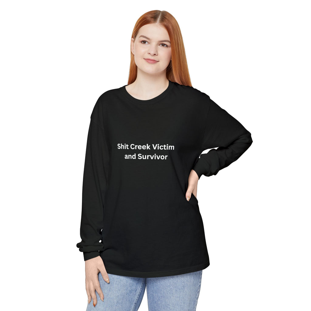 Shit Creek Survivor Long Sleeve T-Shirt, Funny Gift, Casual Wear, Humor Shirt, Birthday Gift, Unisex Apparel