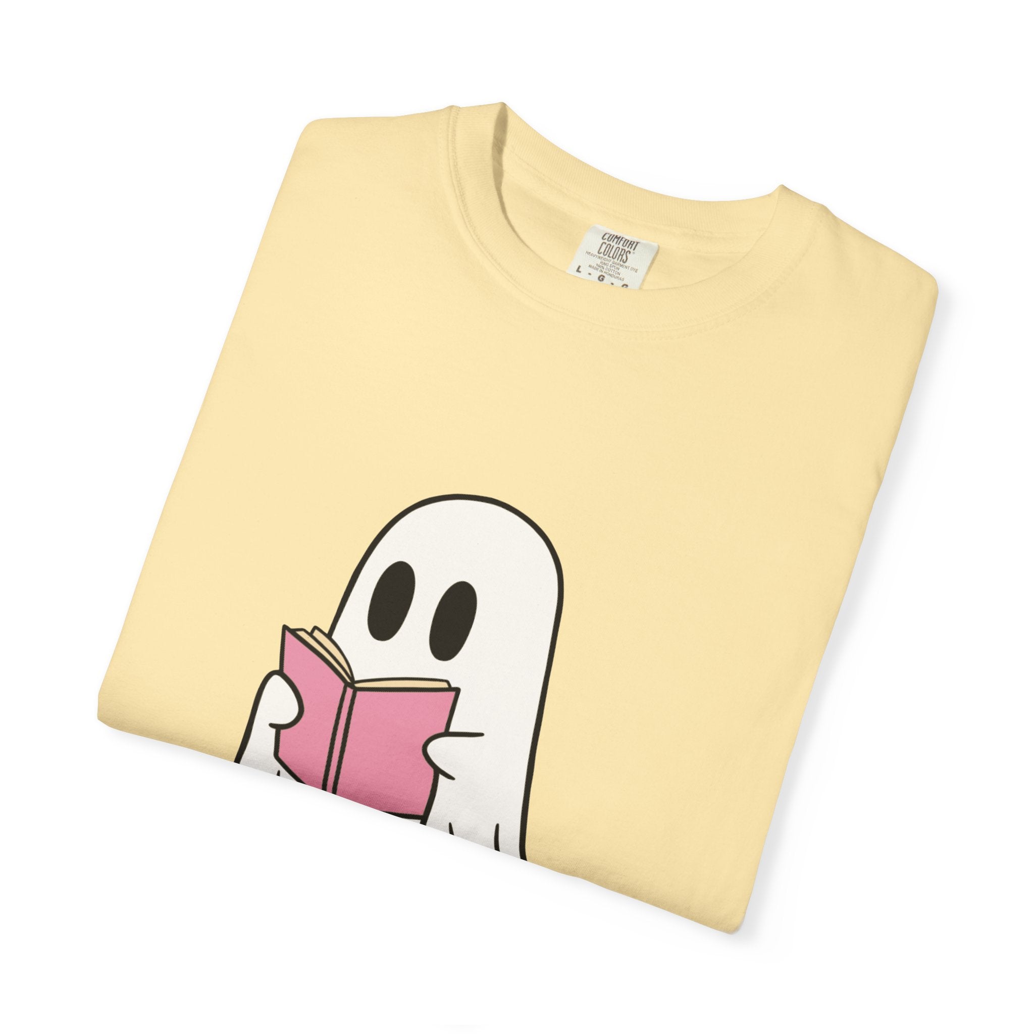 Spooky Ghost Reading T-Shirt | Unisex Halloween Tee, Cute Horror Gift, Cozy Casual Wear, Literary Costume Party, Ghost Lover Shirt