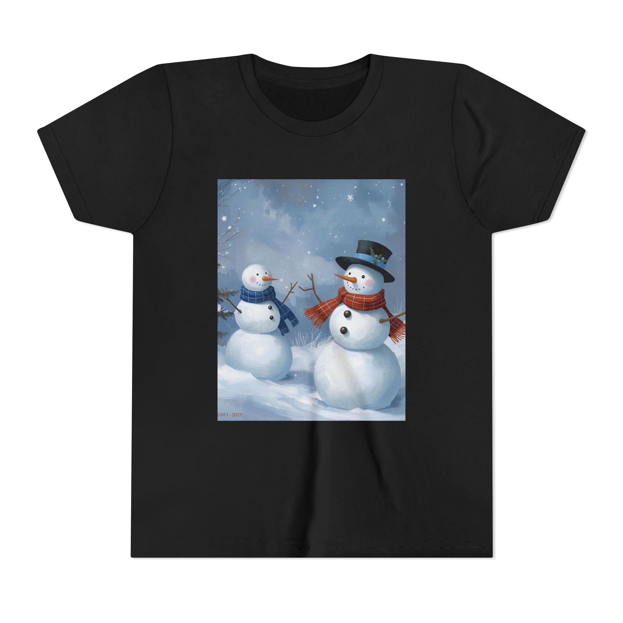 Christmas Snowman Family Youth Short Sleeve Tee