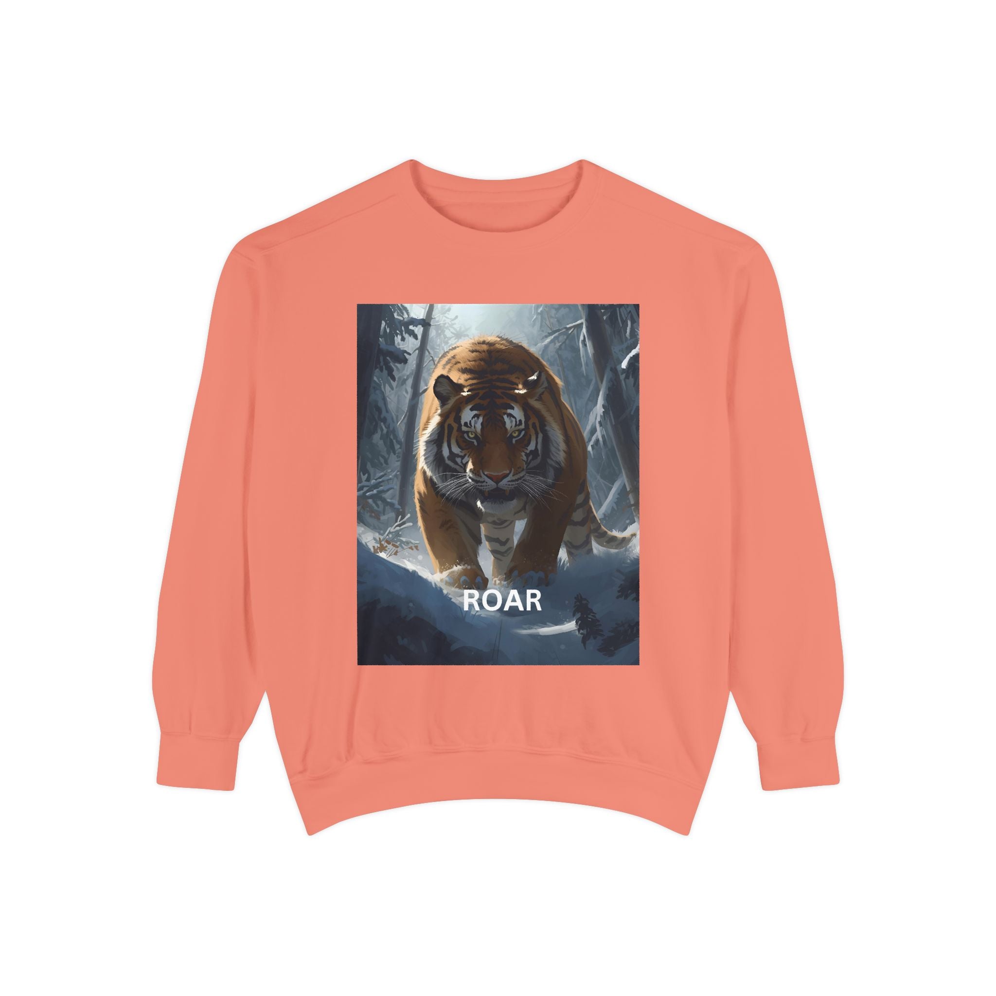 Tiger Roar Snow Unisex Garment-Dyed Sweatshirt