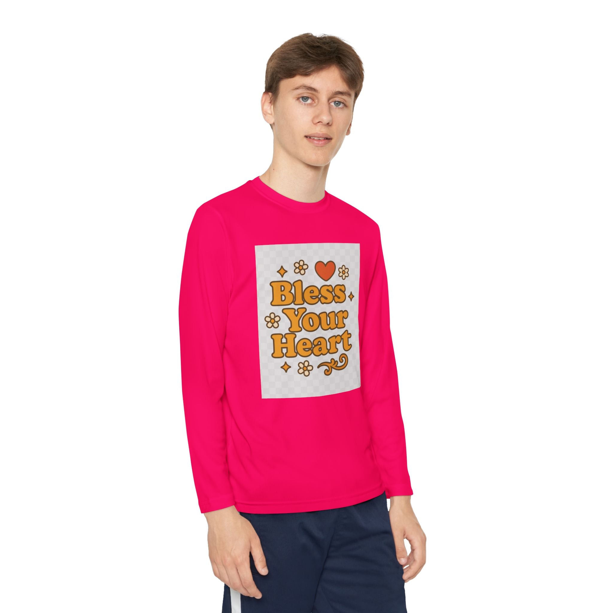 Bless Your Heart Youth Long Sleeve Competitor Tee
