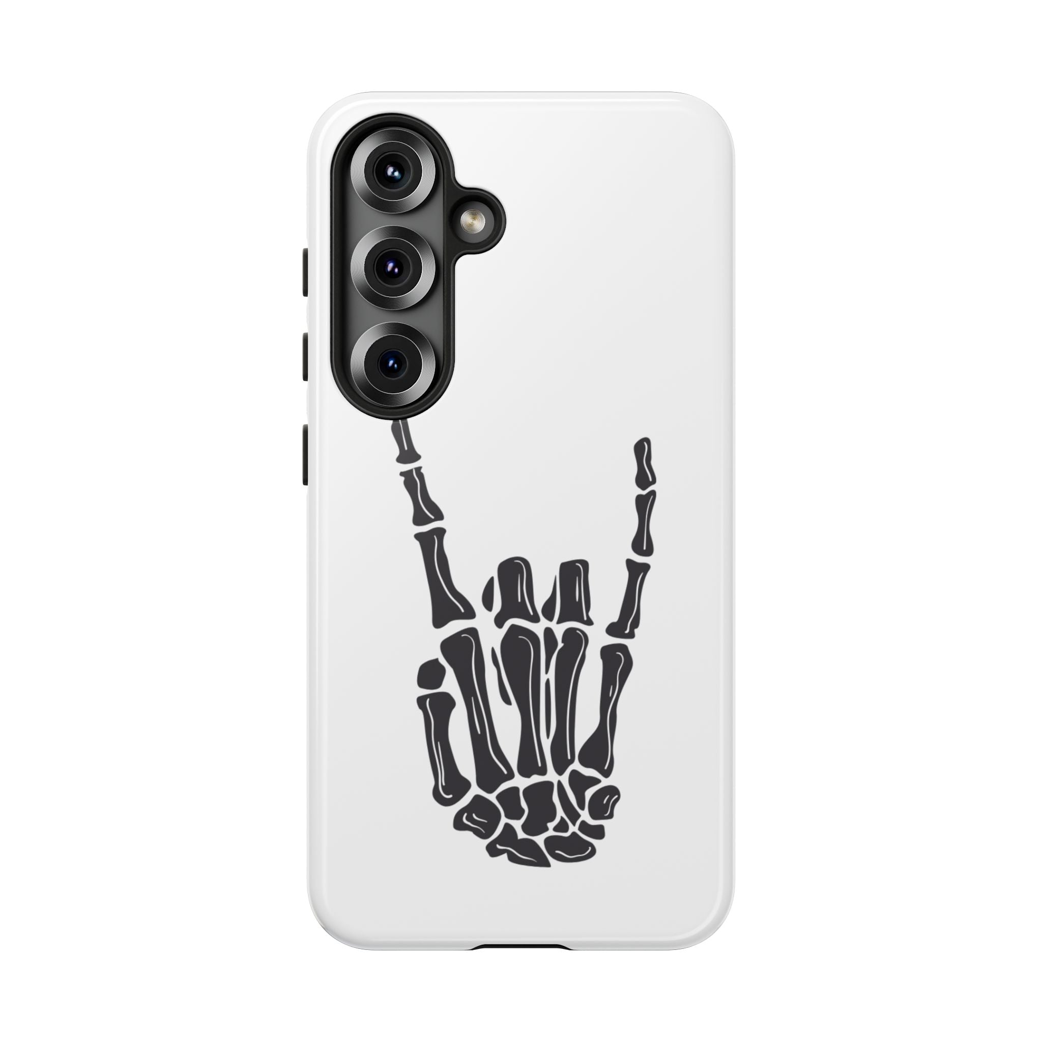 Rock On Skeleton Phone Case, Edgy Phone Cover, Tough Cases for Music Lovers, Halloween Accessories, Gifts for Him