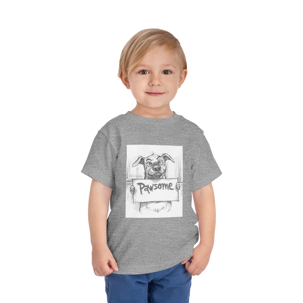 Pawsome Toddler Tee, Cute Dog Shirt for Kids, Pet Lover Gift, Playful Toddler Outfit, Birthday Gift, Animal Lover Apparel