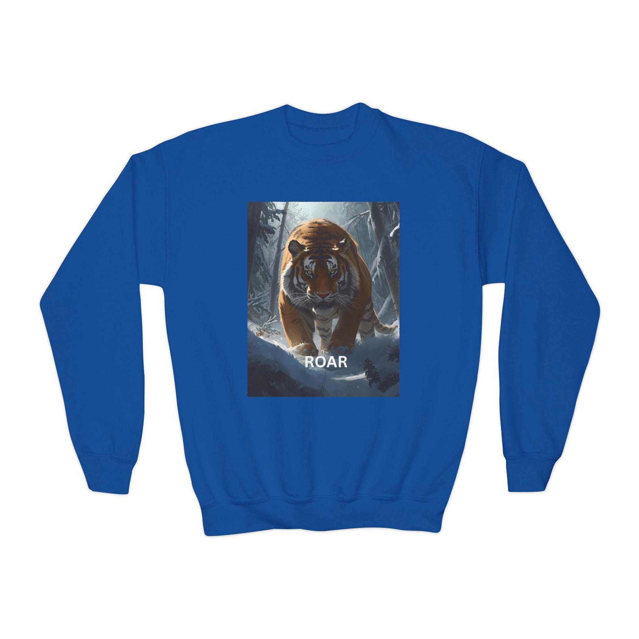 Tiger Roar Snow Youth Crewneck Sweatshirt