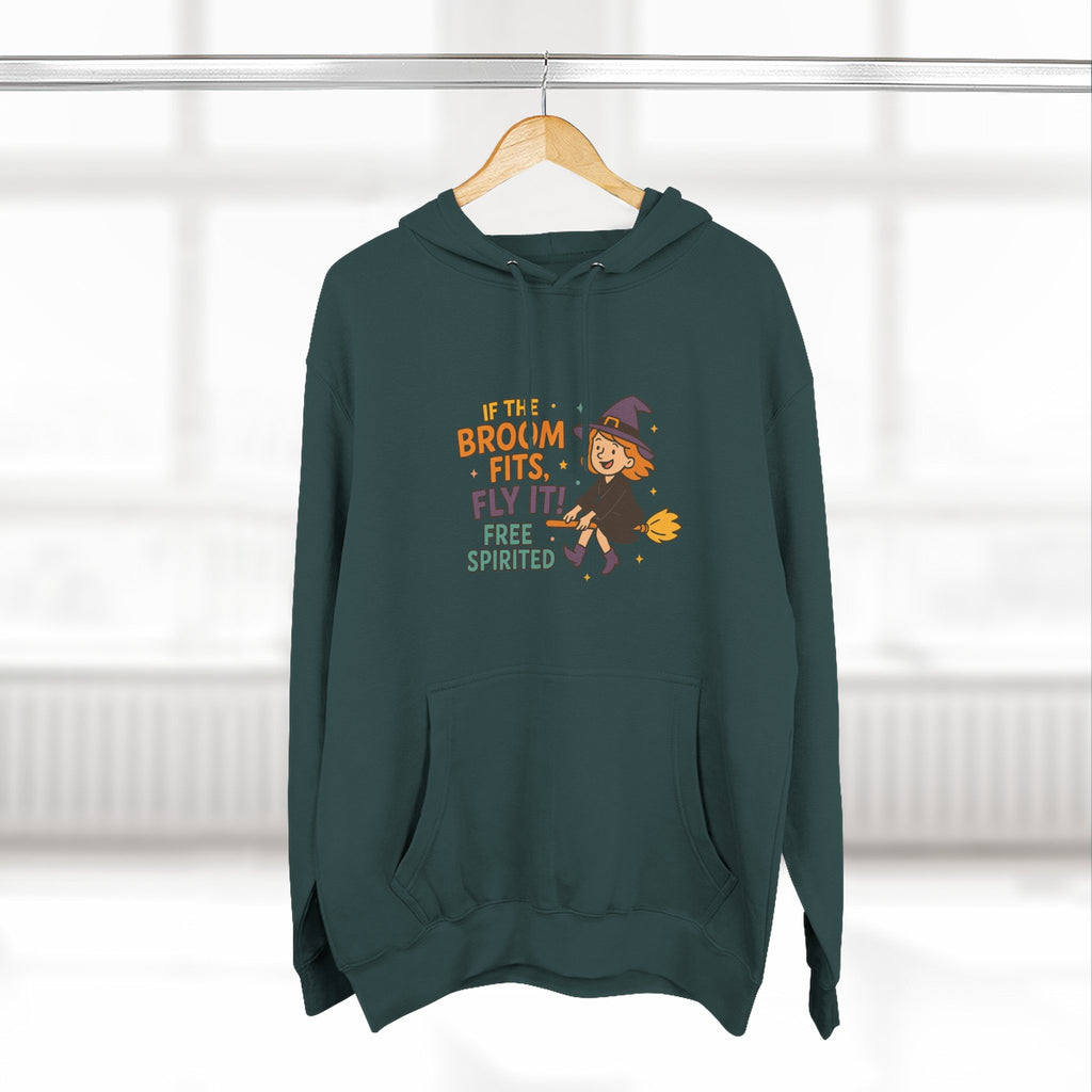 If The Broom Fits Fly It Three-Panel Fleece Hoodie
