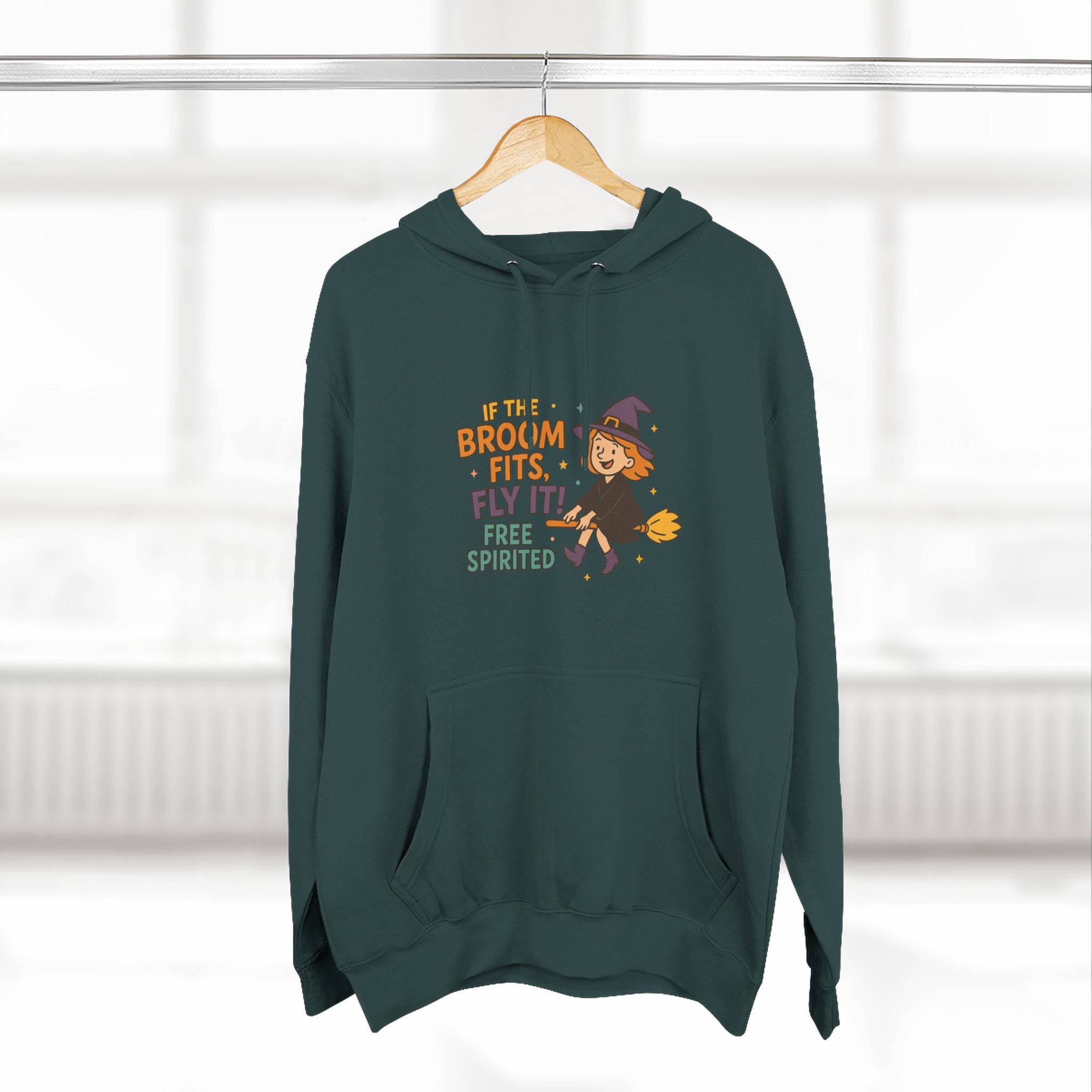 If The Broom Fits Fly It Three-Panel Fleece Hoodie
