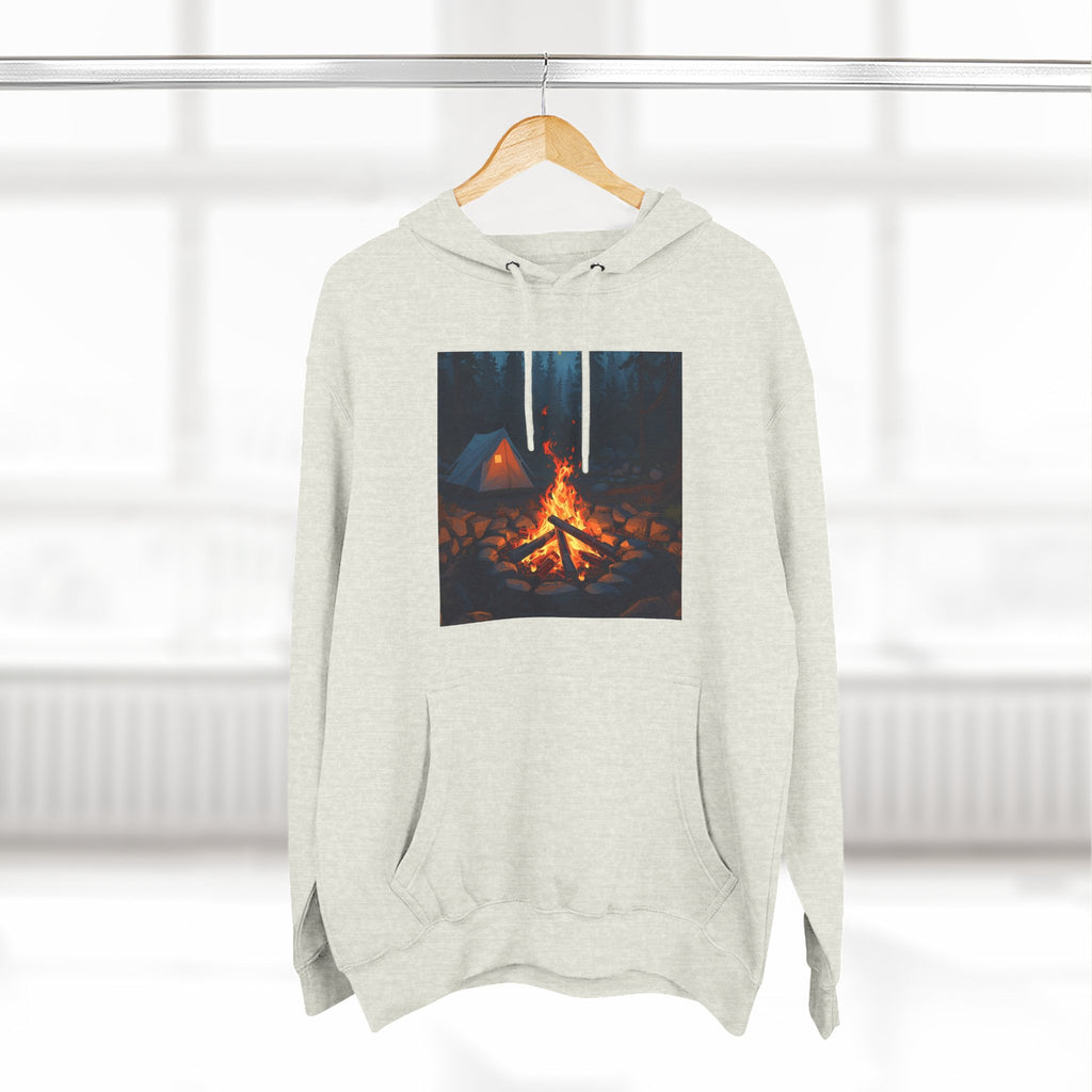Cozy Campfire Fleece Hoodie, Outdoor Adventure Sweatshirt, Camping Gift, Warm Hoodie, Nature Lover Apparel
