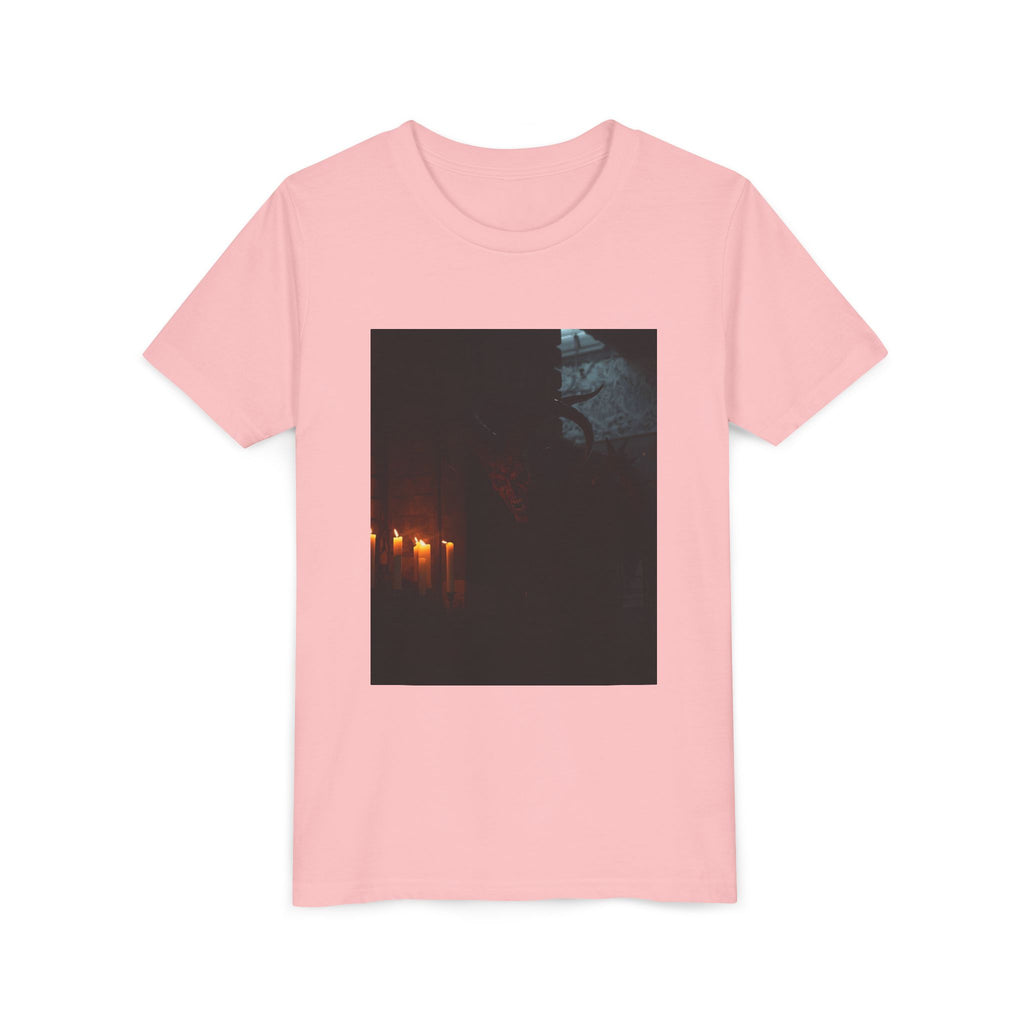 Spooky Halloween Pumpkin Shadow Youth Short Sleeve Tee