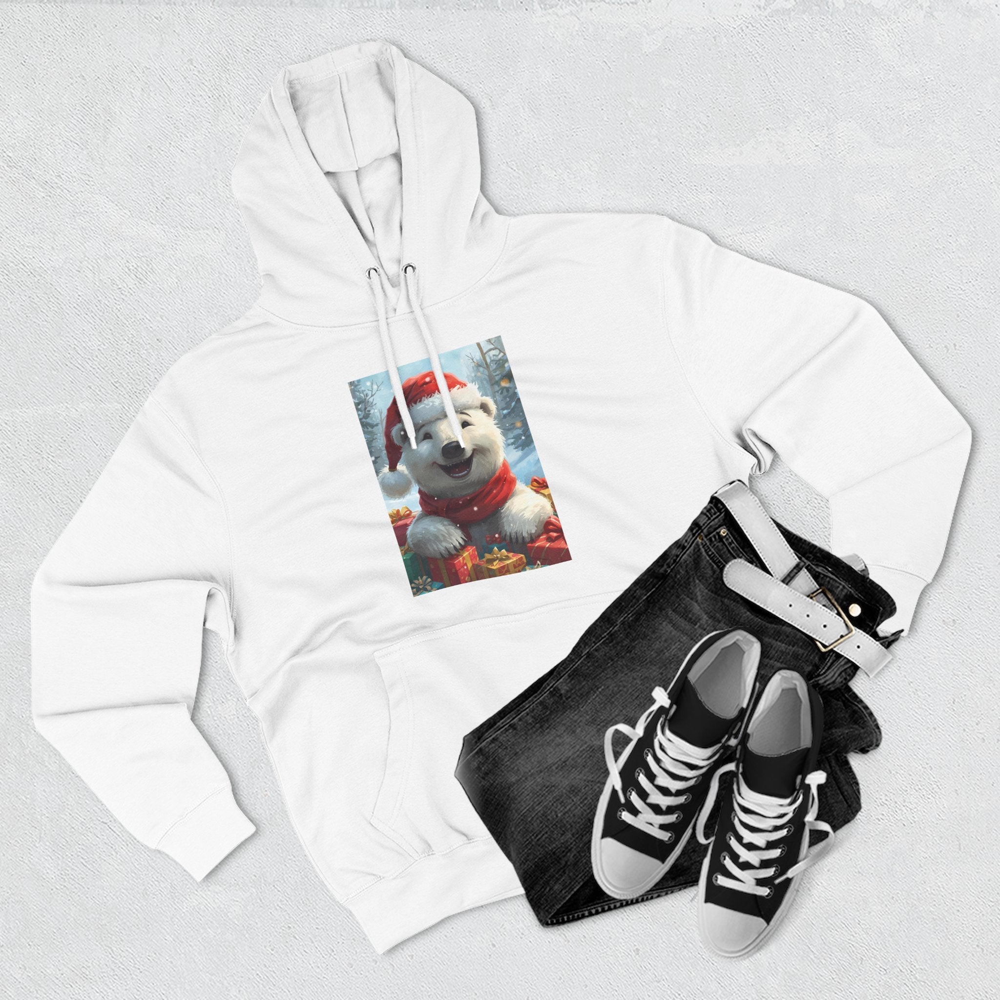 Cozy Winter Hoodie, Festive Fleece Sweatshirt with Cute Holiday Design, Perfect for Christmas Gifts, Casual Winter Wear, Dog Lover Apparel